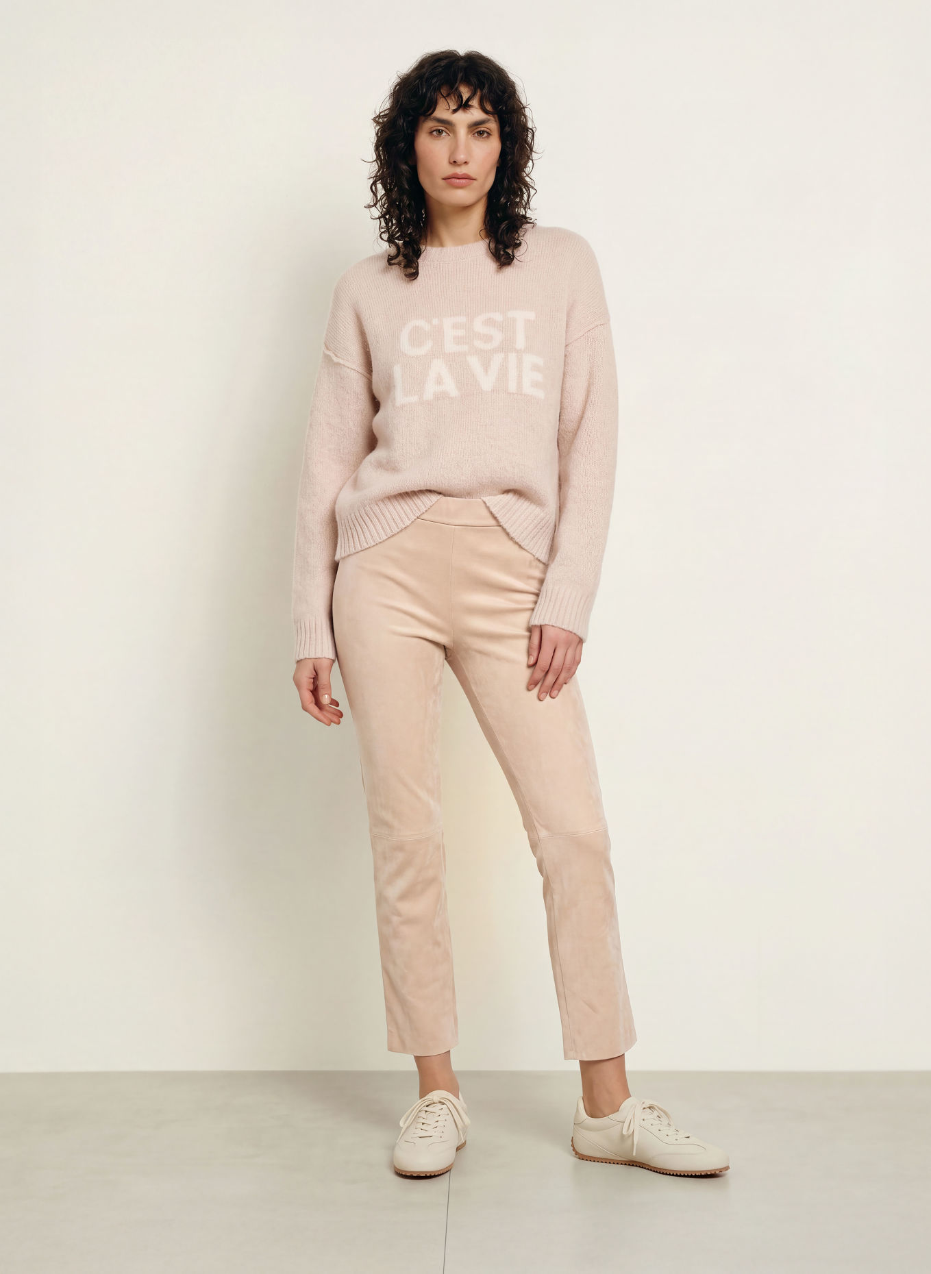 Juvia Hose FILIZ in Lederoptik: BEIGE