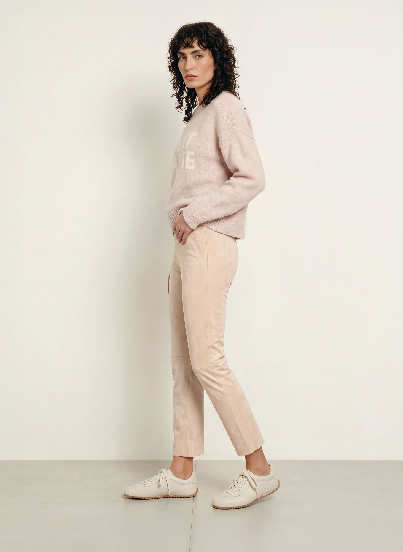 Juvia Hose FILIZ in Lederoptik: BEIGE
