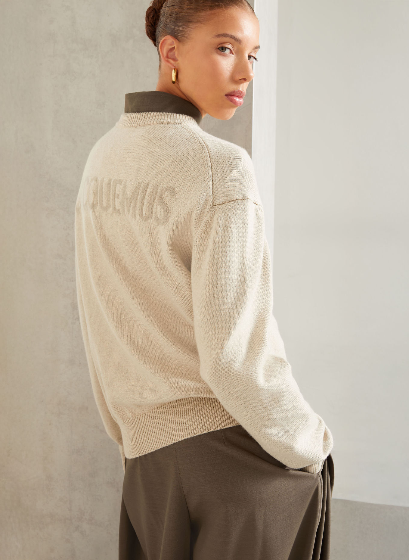 JACQUEMUS Sweter LA MAILLE MOULIN z wełną merynosową: BEŻOWY
