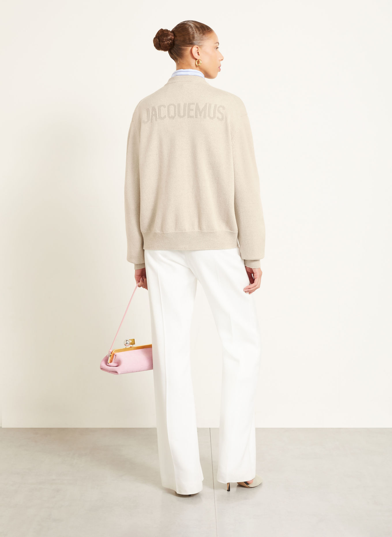 JACQUEMUS Cardigan LE CARDIGAN MOULIN med merinould: BEIGE