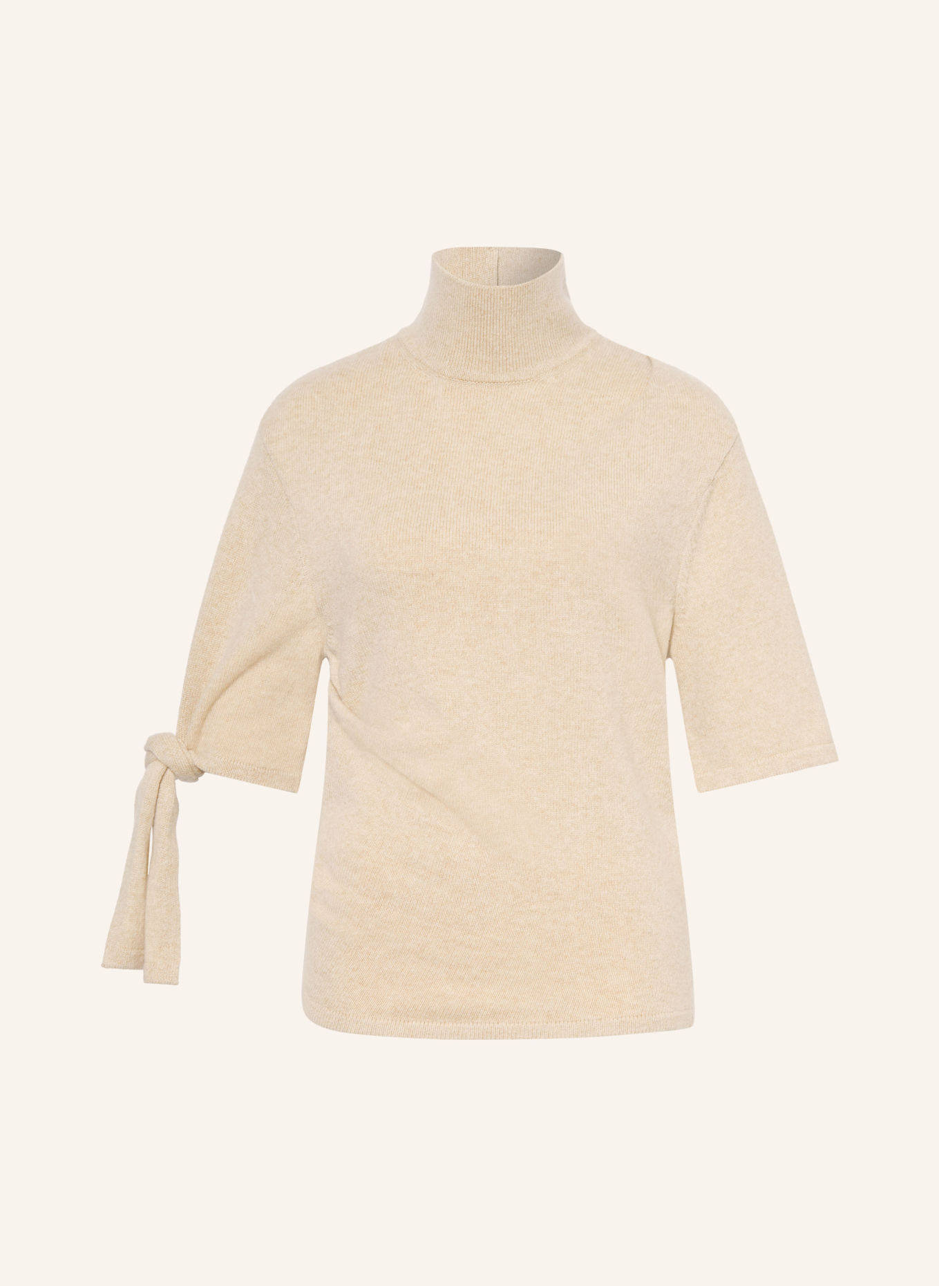 JACQUEMUS LA MAILLE FIOCCO Sweater with Merino Wool and 3/4-Length Sleeves: CAMEL