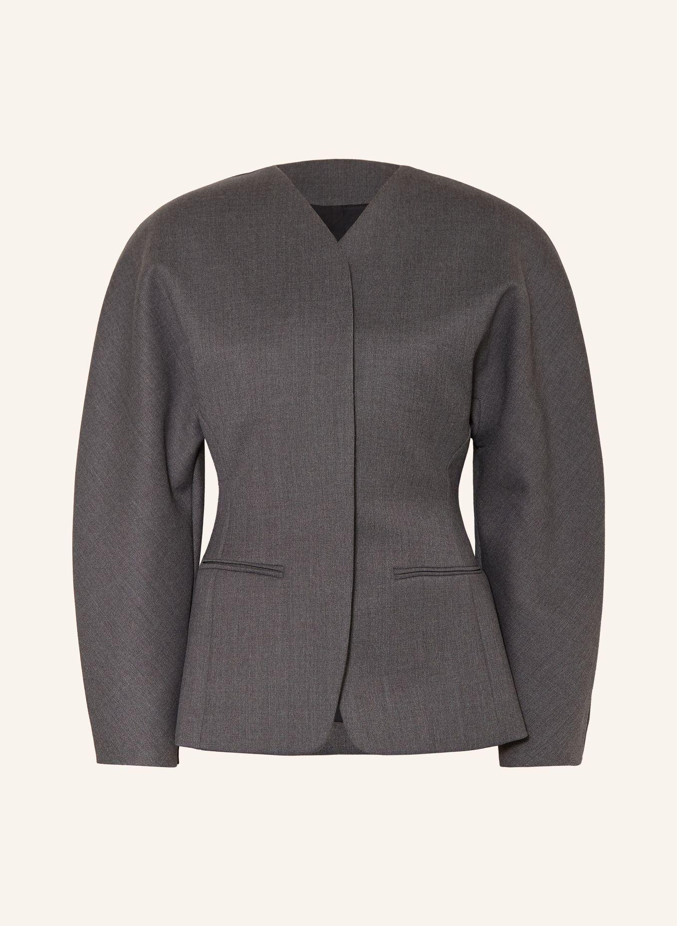 JACQUEMUS LA VESTE OVALO Blazer: DARK GRAY