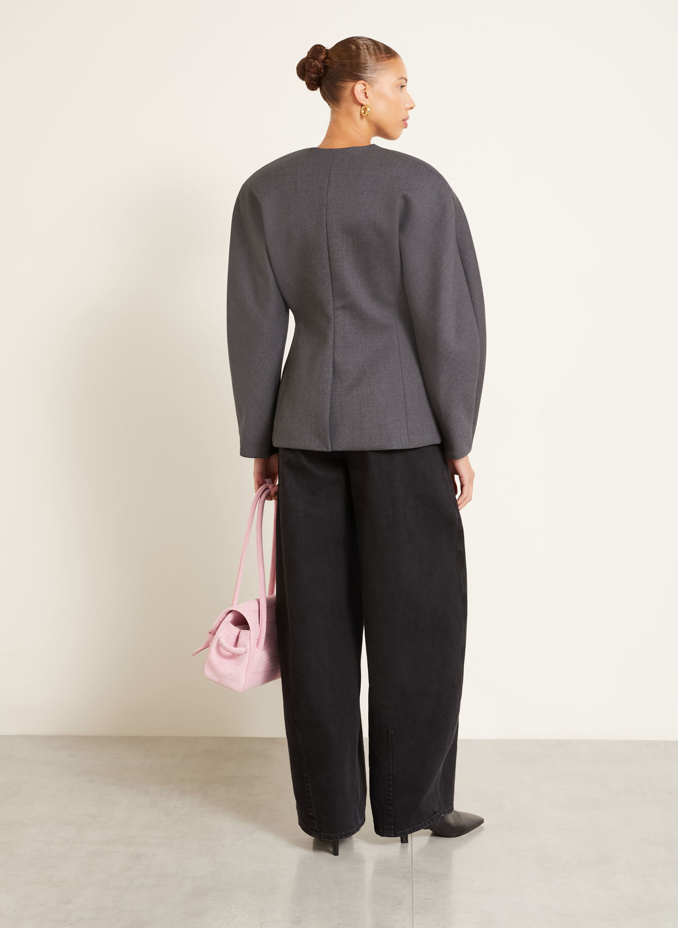 JACQUEMUS LA VESTE OVALO Blazer: DARK GRAY