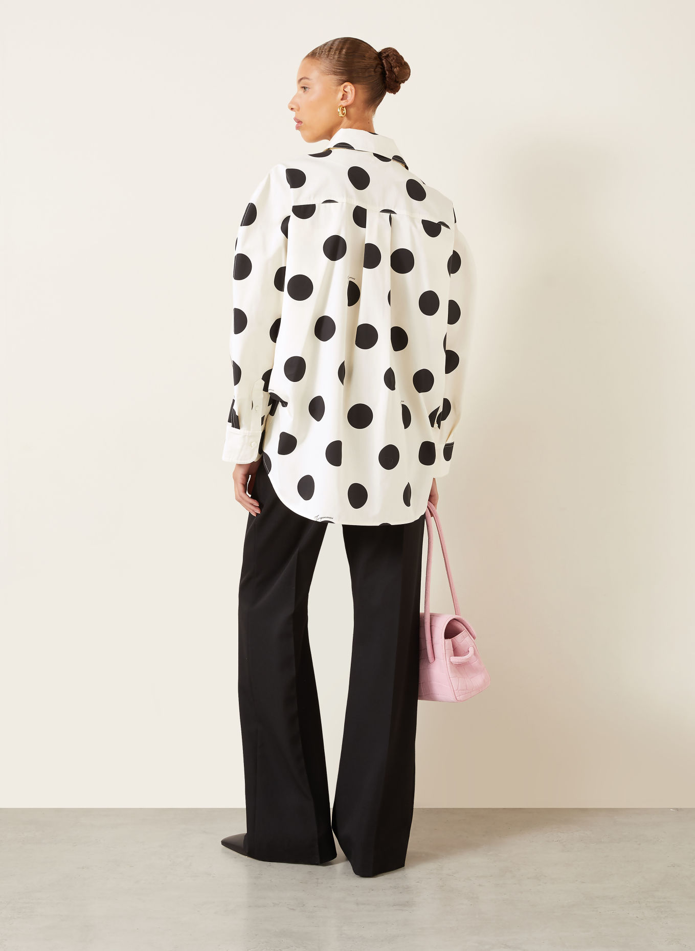 JACQUEMUS Shirt blouse LA CHEMISE CITTA: CREAM / BLACK