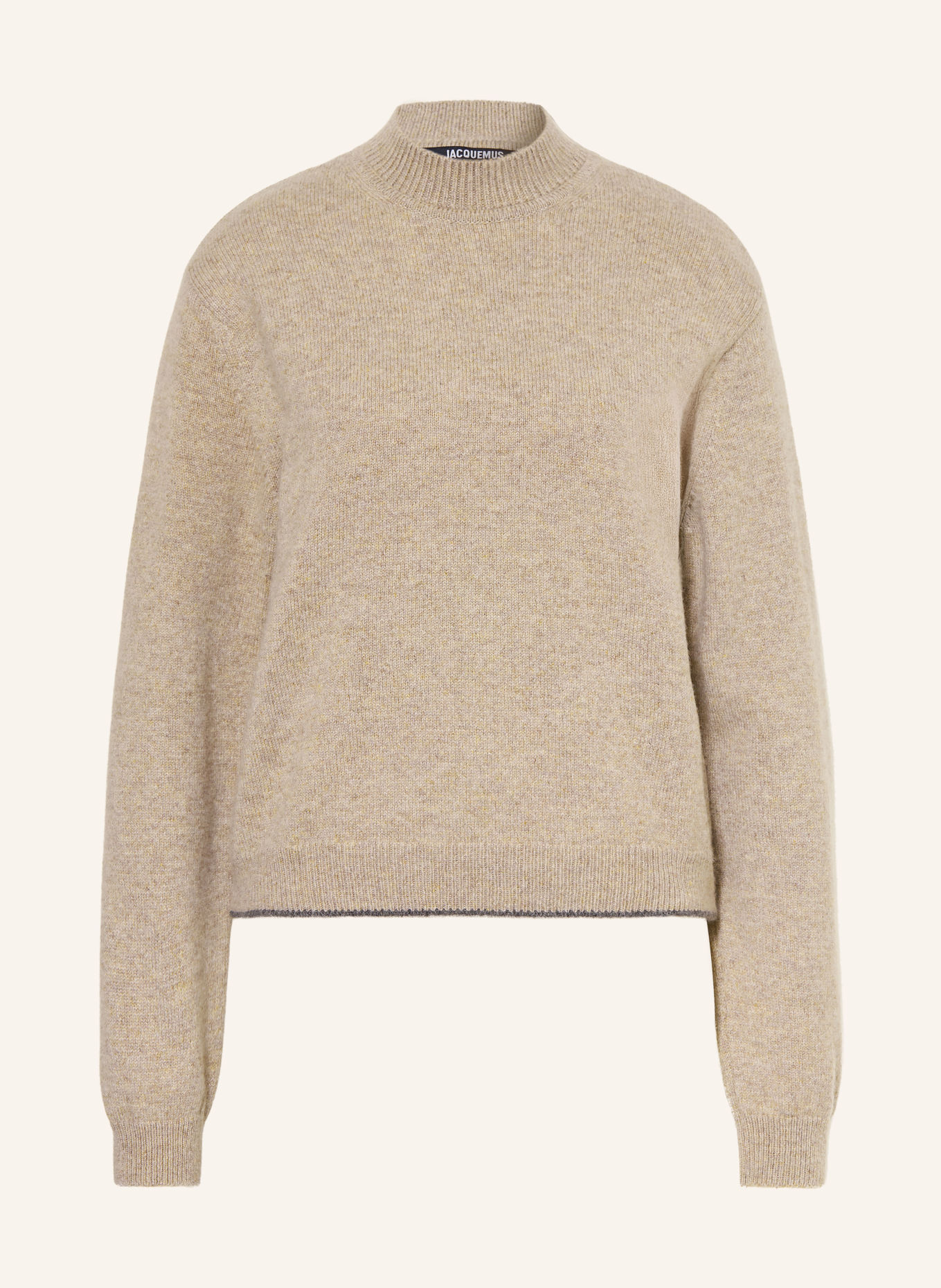 JACQUEMUS Cashmere Sweater LA MAILLE CACHEMIRE: LIGHT BROWN / GRAY