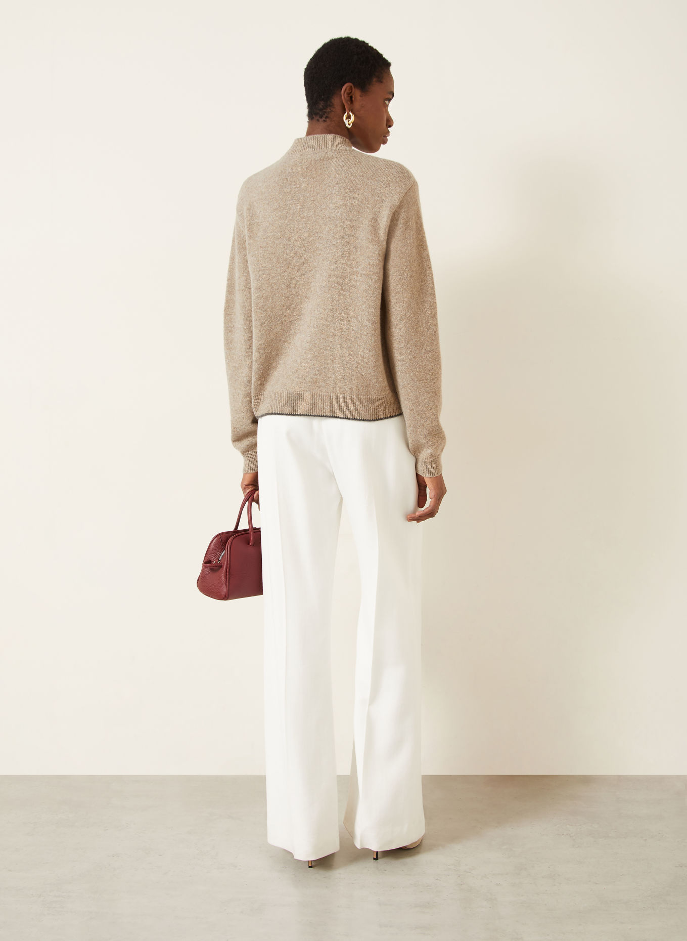 JACQUEMUS Cashmere Sweater LA MAILLE CACHEMIRE: LIGHT BROWN / GRAY