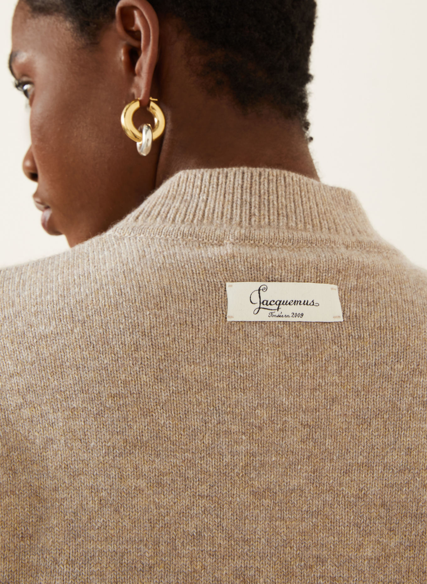JACQUEMUS Cashmere Sweater LA MAILLE CACHEMIRE: LIGHT BROWN / GRAY