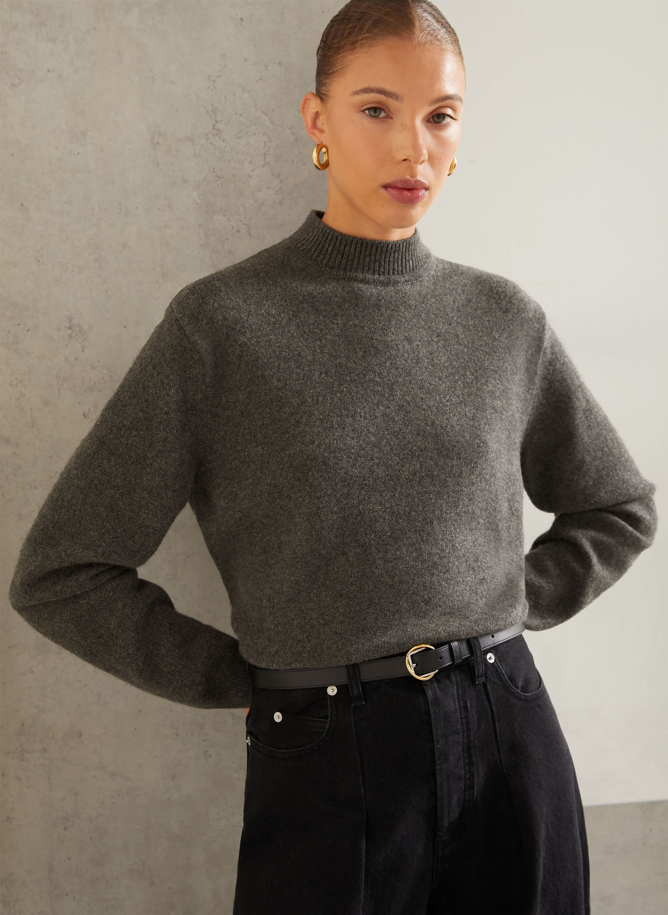 JACQUEMUS Kashmir-Pullover LA MAILLE CACHEMIRE: GRÅ / LYSEBRUN