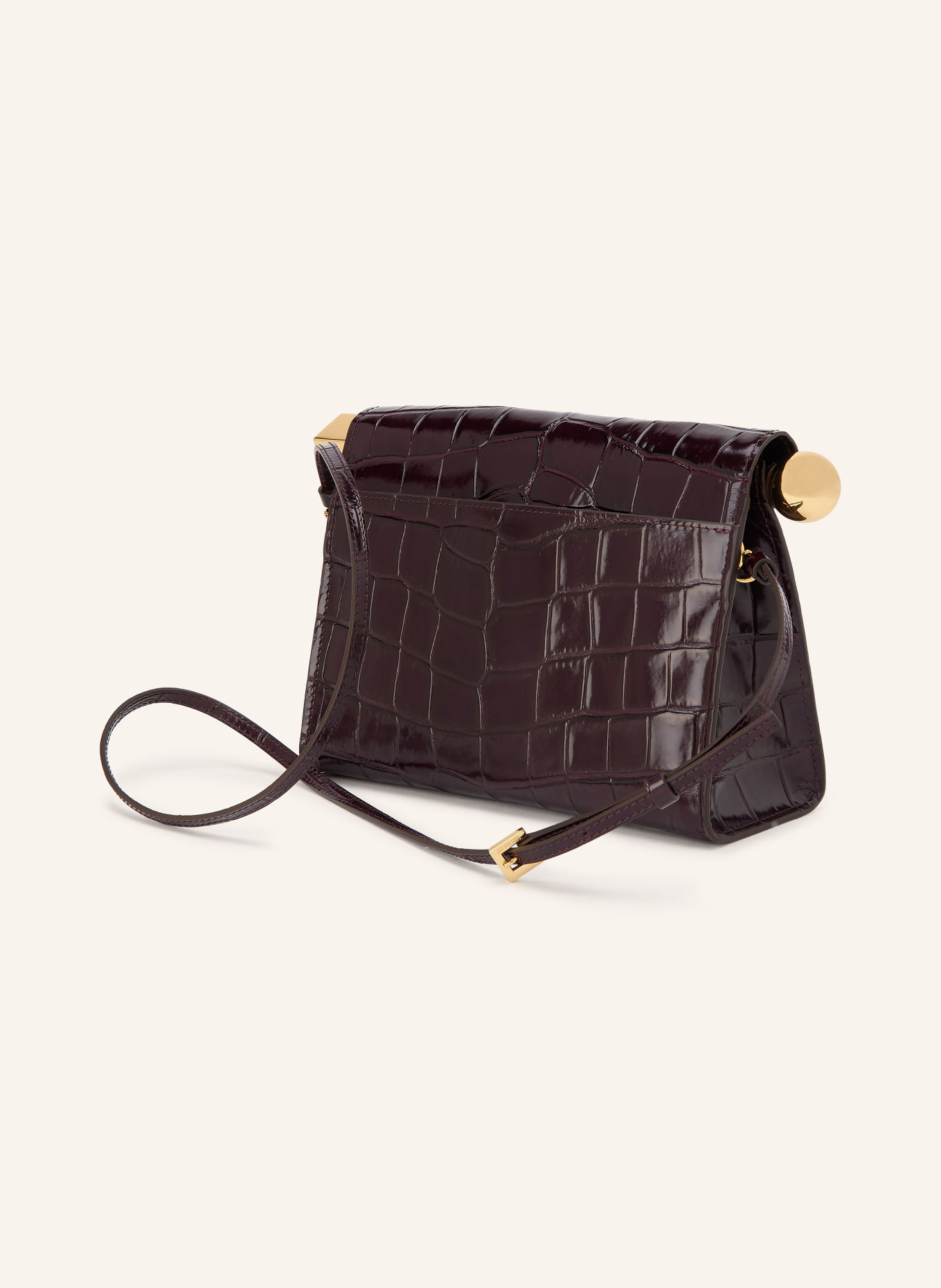 JACQUEMUS Clutch LE SAC ROND CARRE: DARK RED / GOLD