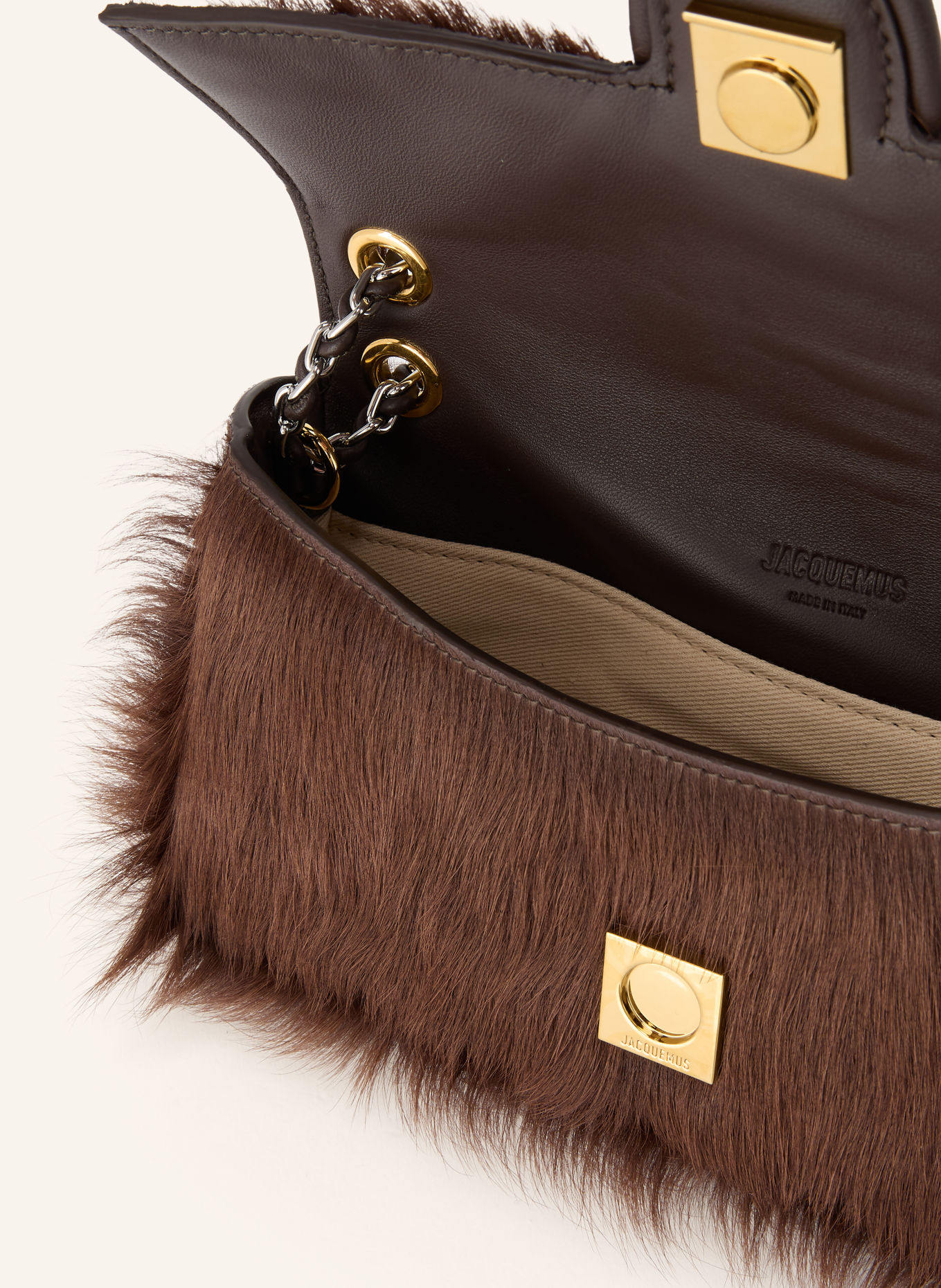 JACQUEMUS Schultertasche LE BAMBINO CHAINE: BRAUN