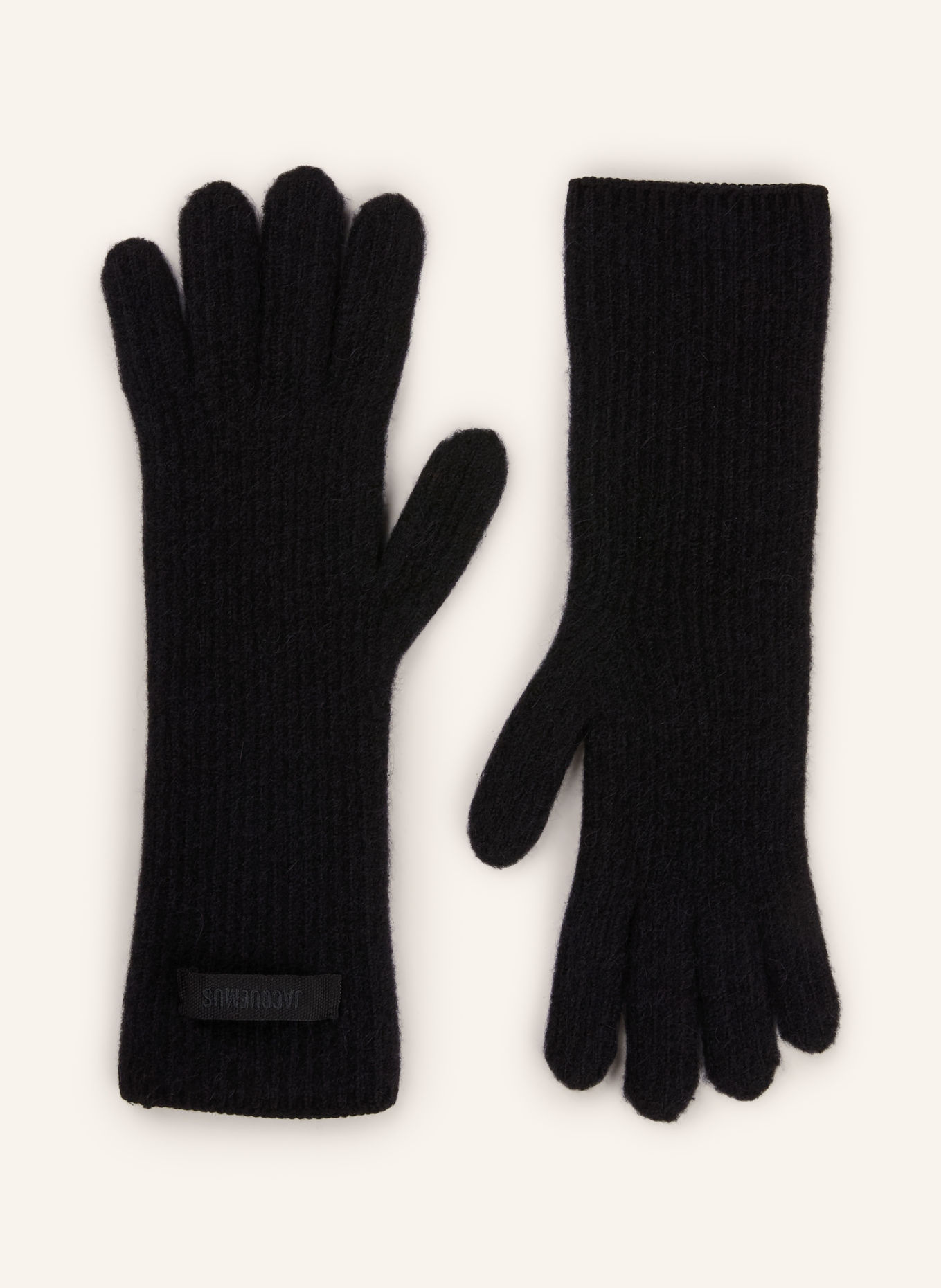 JACQUEMUS LES GANTS GROS GRAIN gloves with alpaca: BLACK