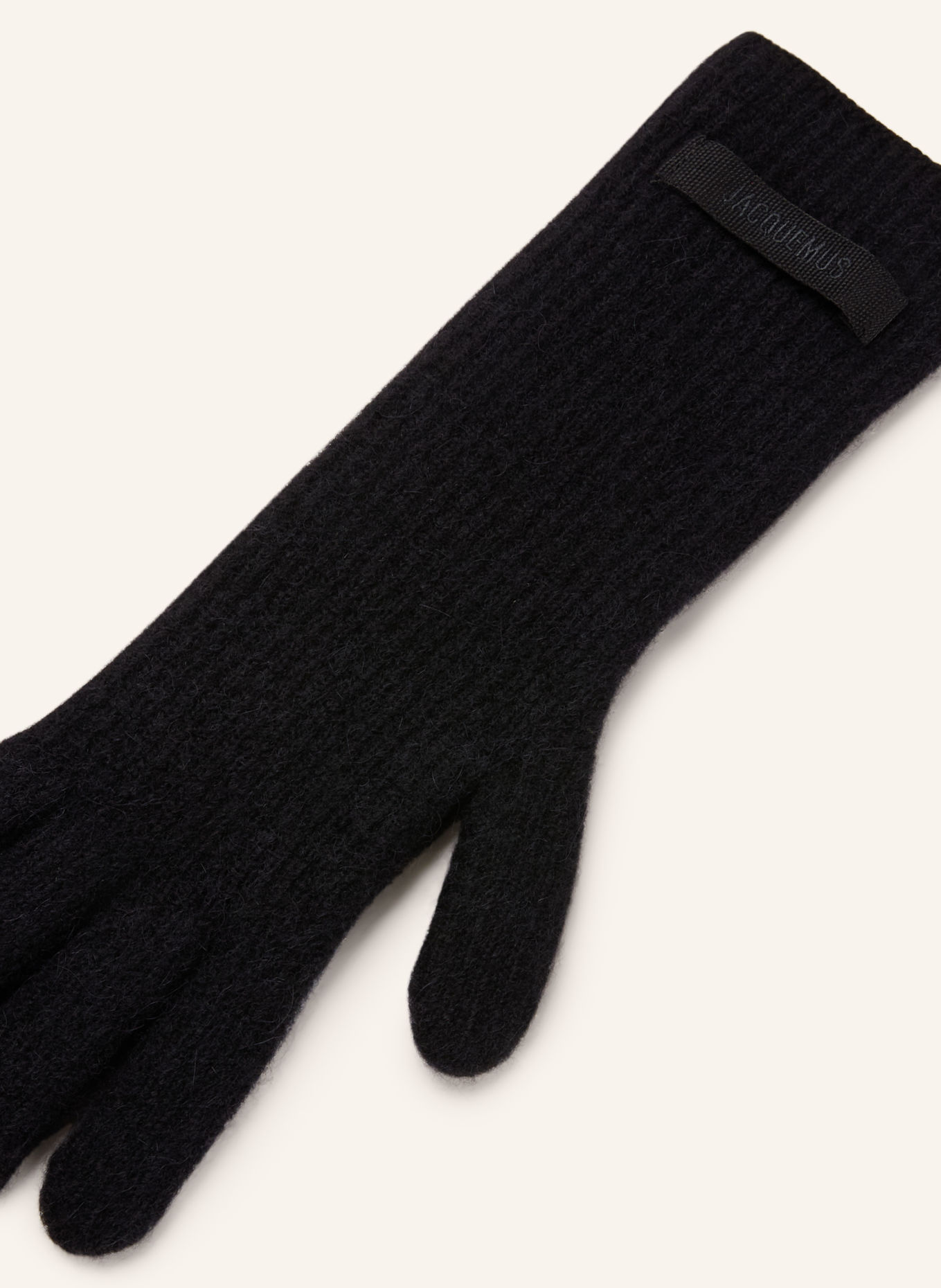 JACQUEMUS LES GANTS GROS GRAIN gloves with alpaca: BLACK