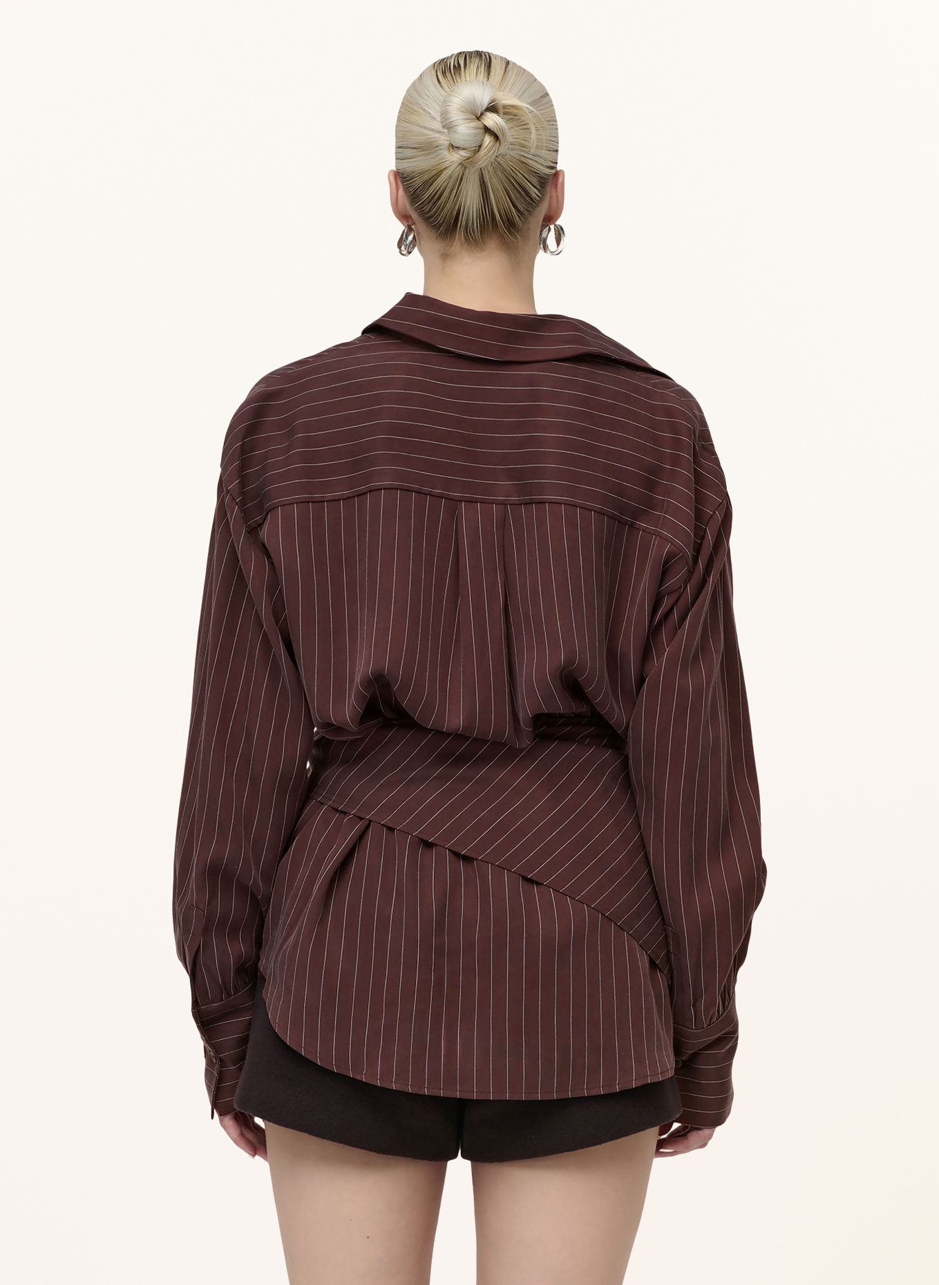 LeGer Studio BEYOND Shirt blouse: DARK BROWN / WHITE