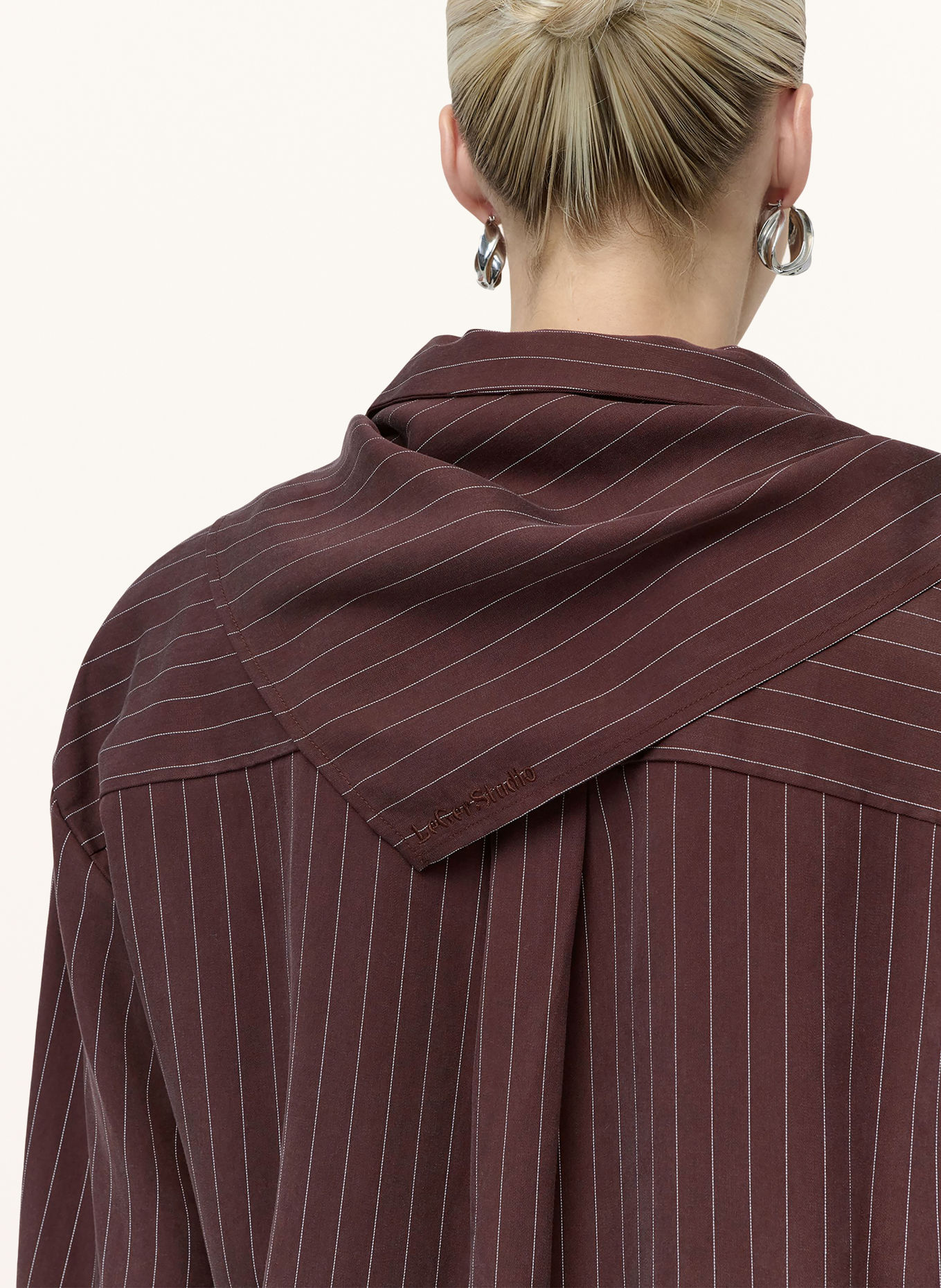 LeGer Studio BEYOND Shirt blouse: DARK BROWN / WHITE