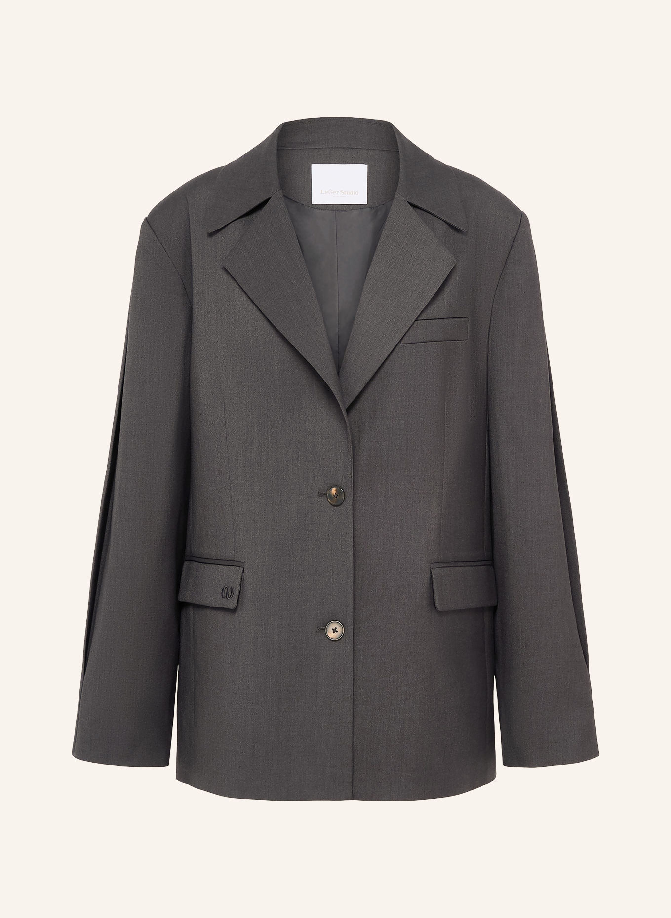LeGer Studio allie Oversized Blazer: DARK GRAY