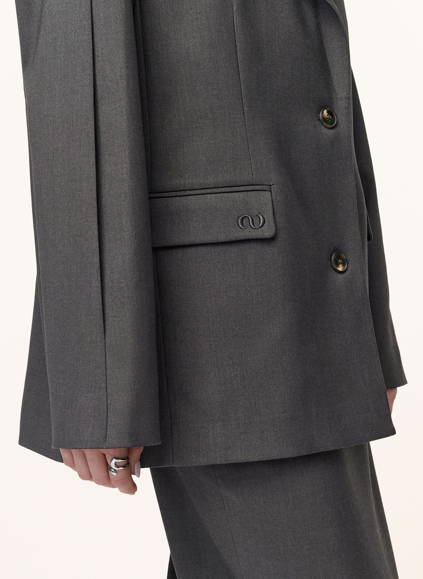 LeGer Studio allie Oversized Blazer: DARK GRAY