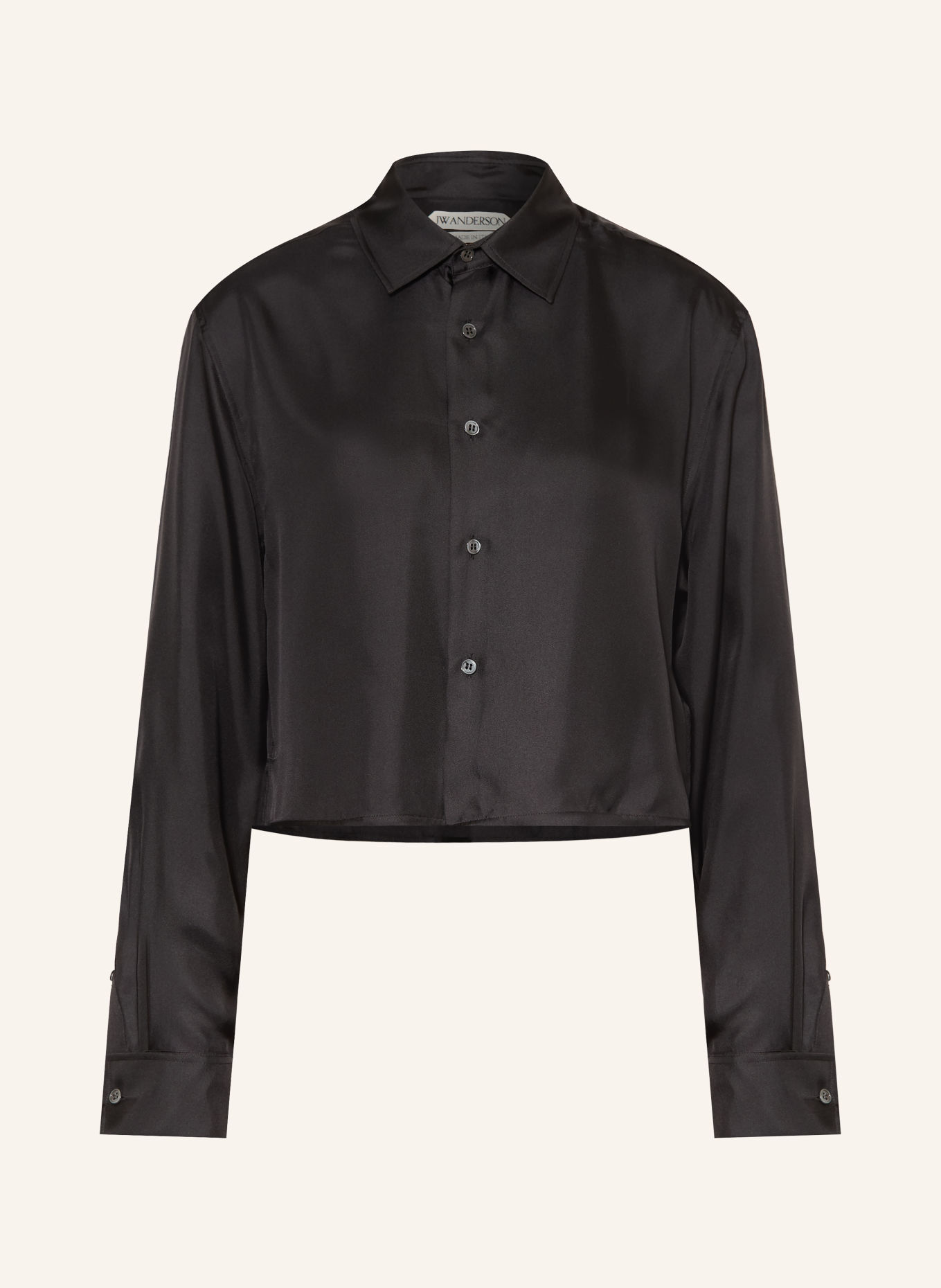 JW ANDERSON Hemdbluse aus Seide mit Umschlagmanschette: SCHWARZ