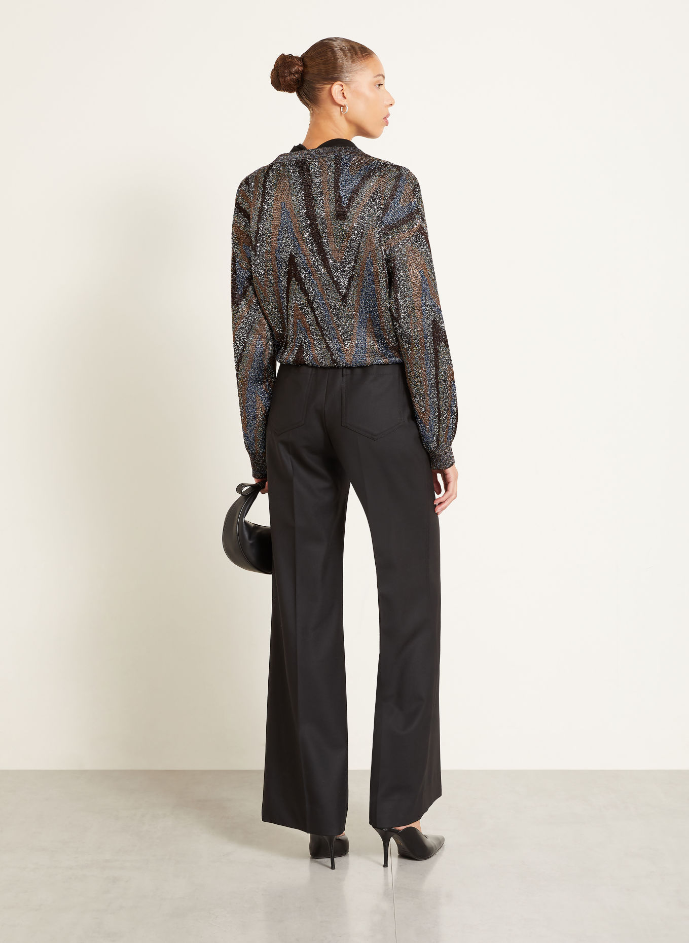 MISSONI Cardigan with sequins and glitter yarn: DARK BROWN / BROWN / DARK BLUE