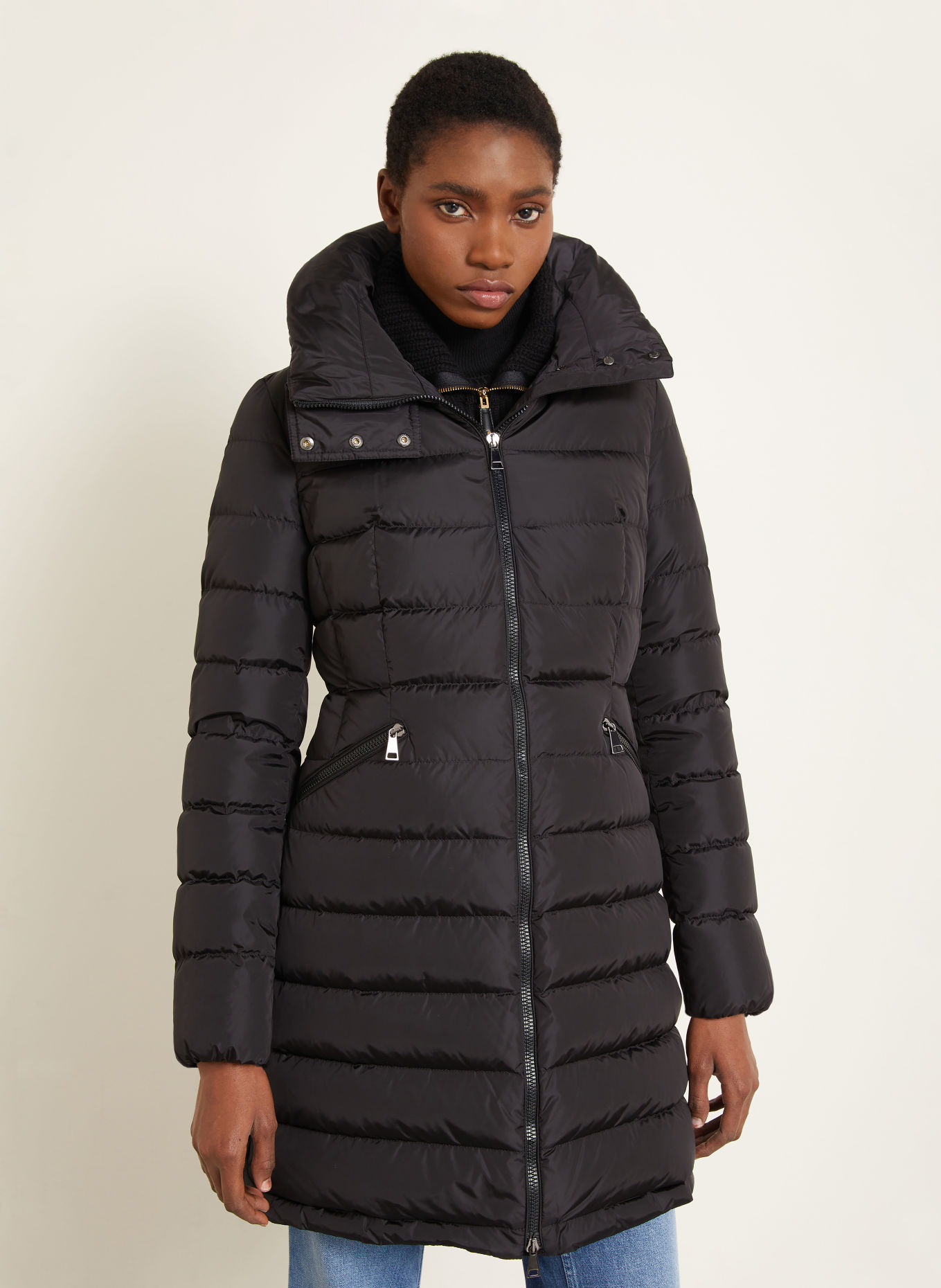 MONCLER FLAMMETTE Down coat: BLACK