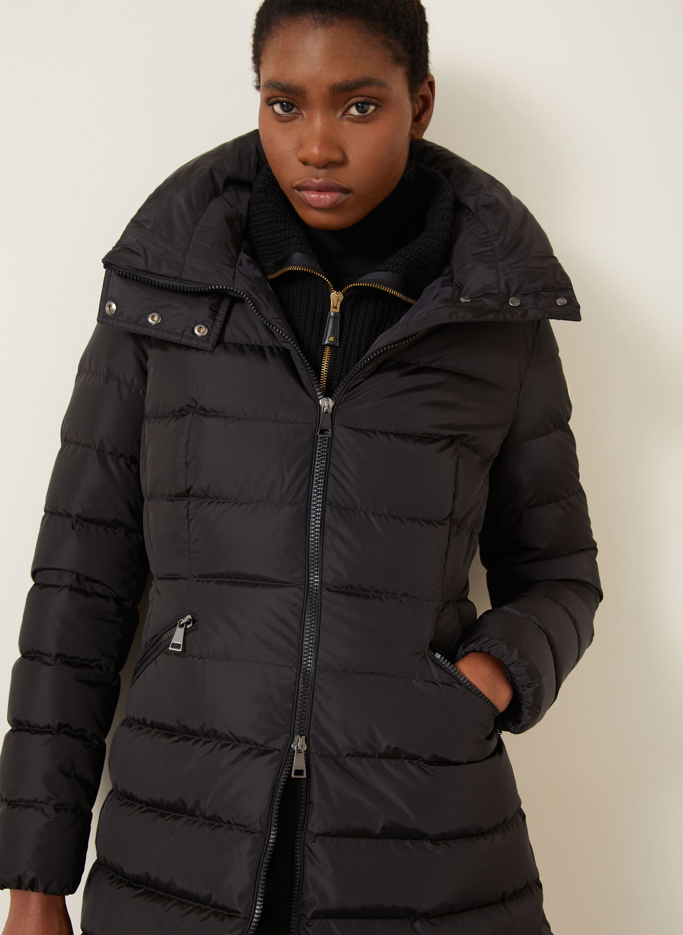 MONCLER FLAMMETTE Down coat: BLACK
