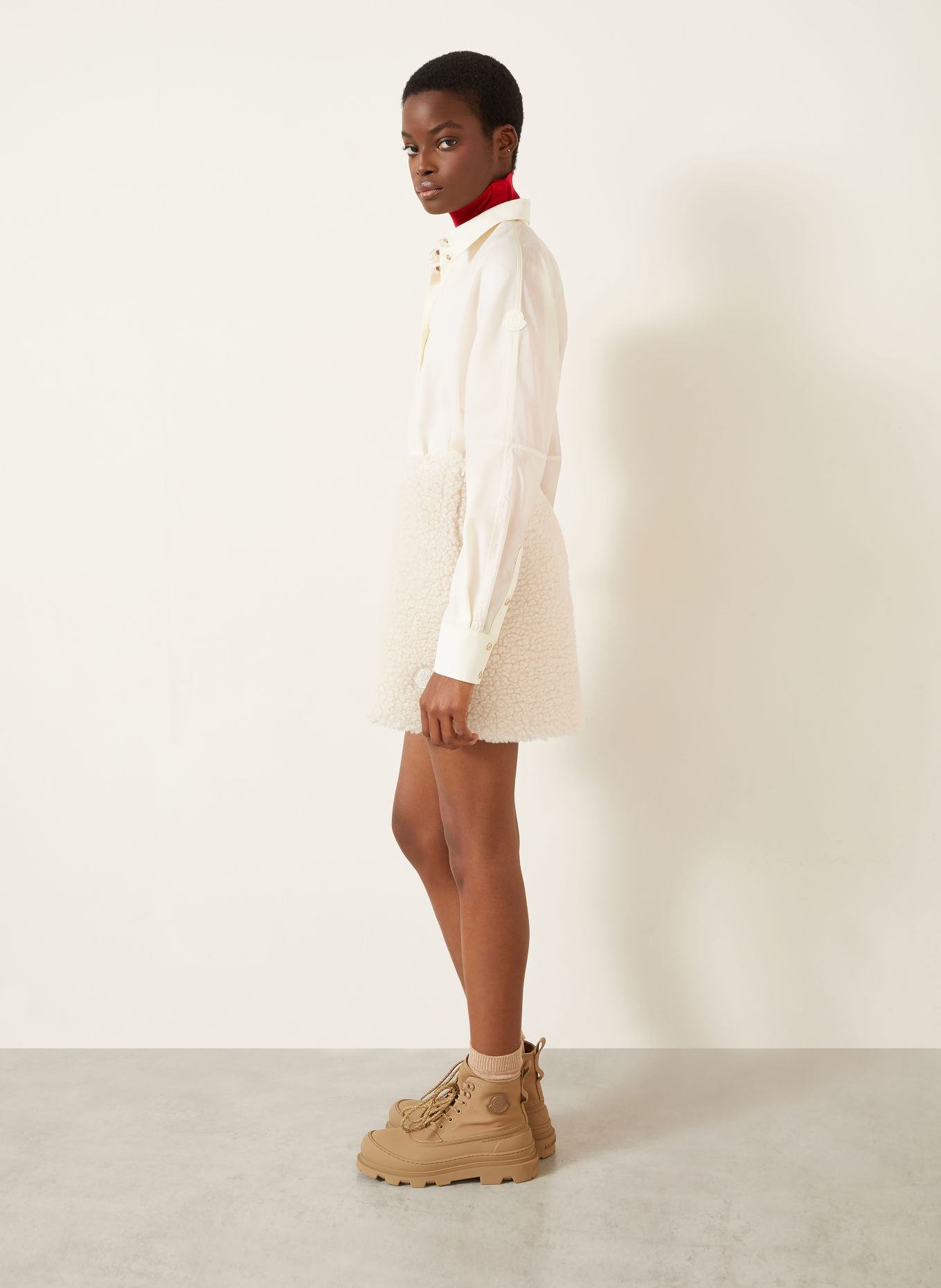 MONCLER Teddyfell-Rock: ECRU