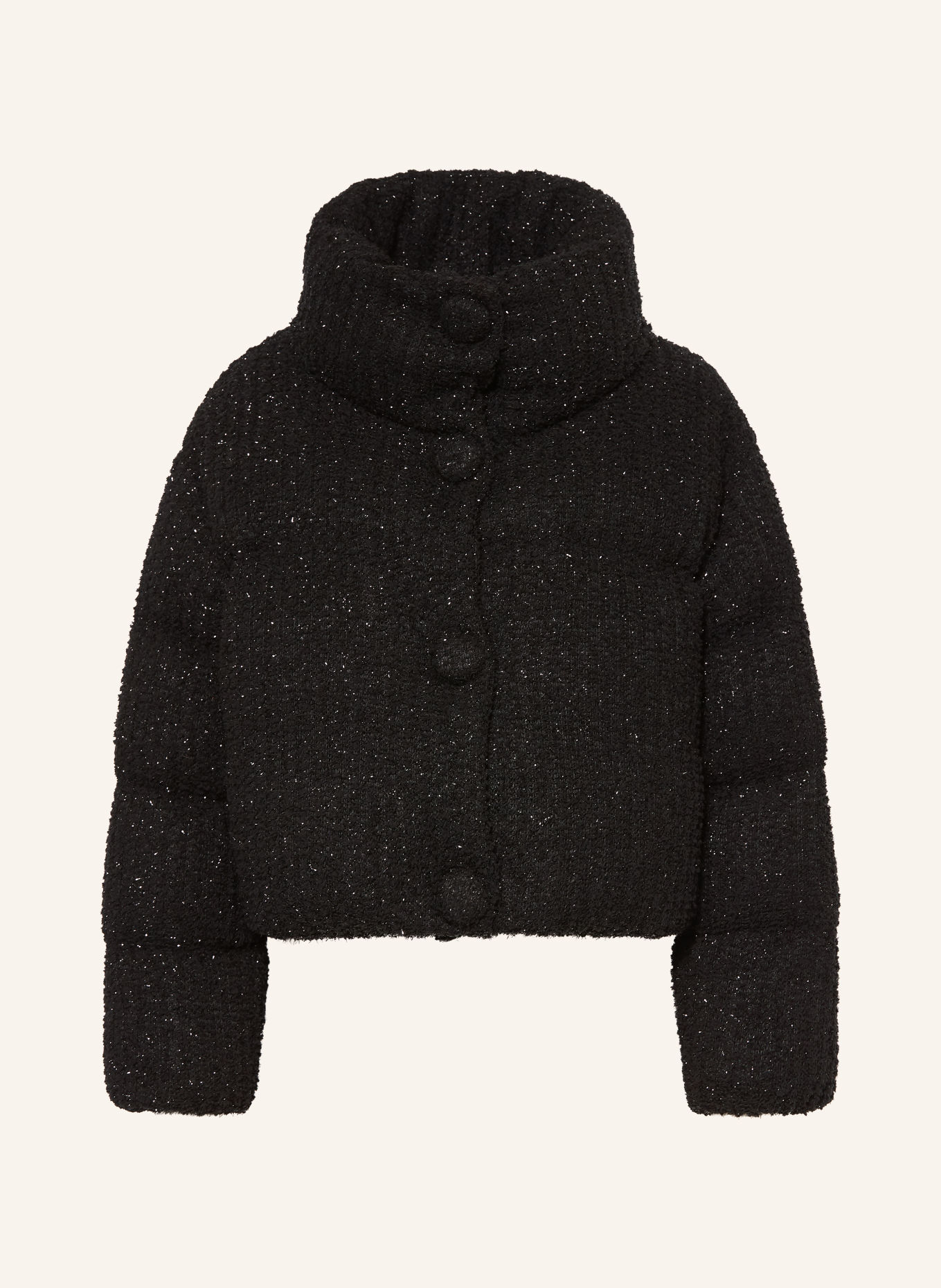MONCLER ALMEE-donsjas met glittergaren: ZWART