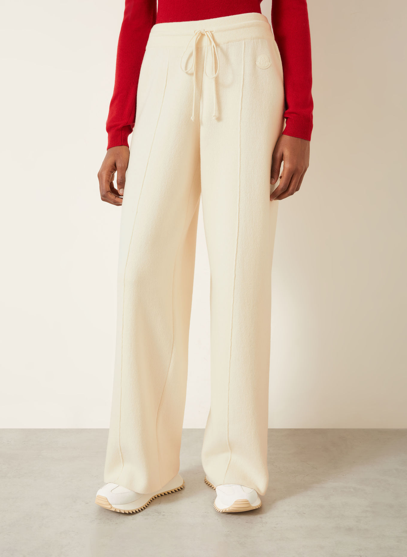 MONCLER Pantalon en maille: ÉCRU