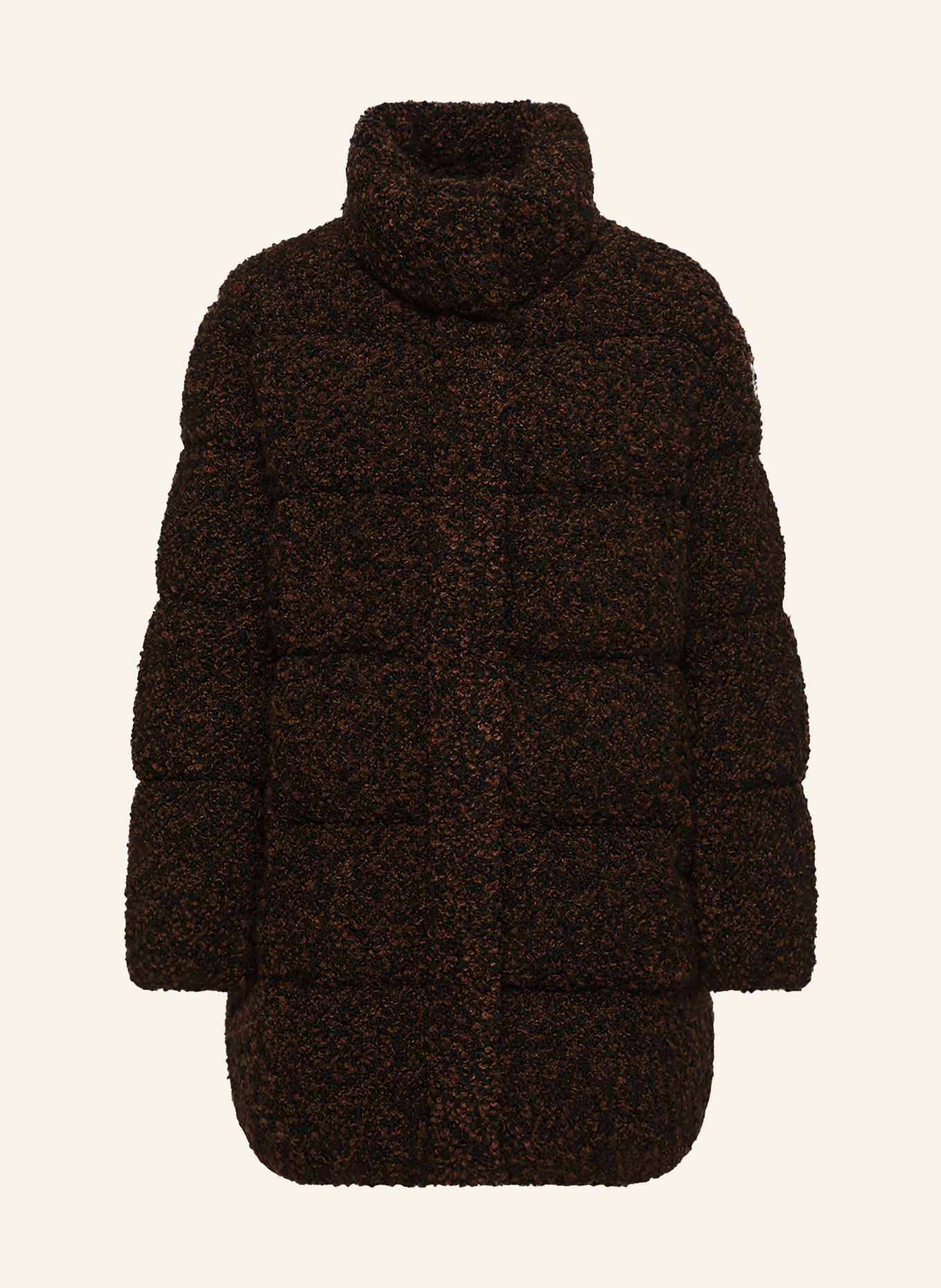 MONCLER Lightweight donsjas van bouclé: ZWART / BRUIN