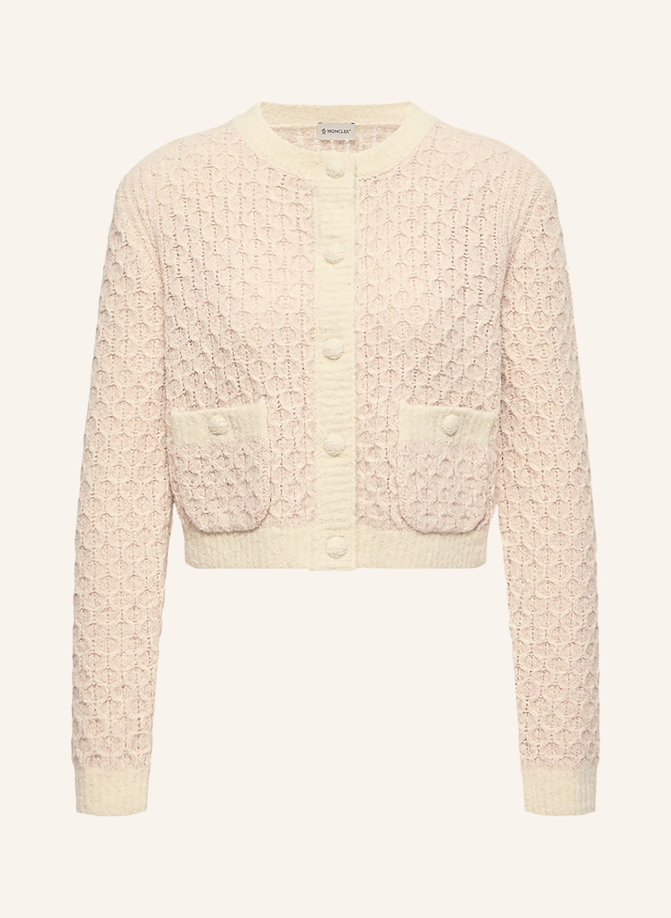 MONCLER Strickjacke: ECRU / HELLROSA