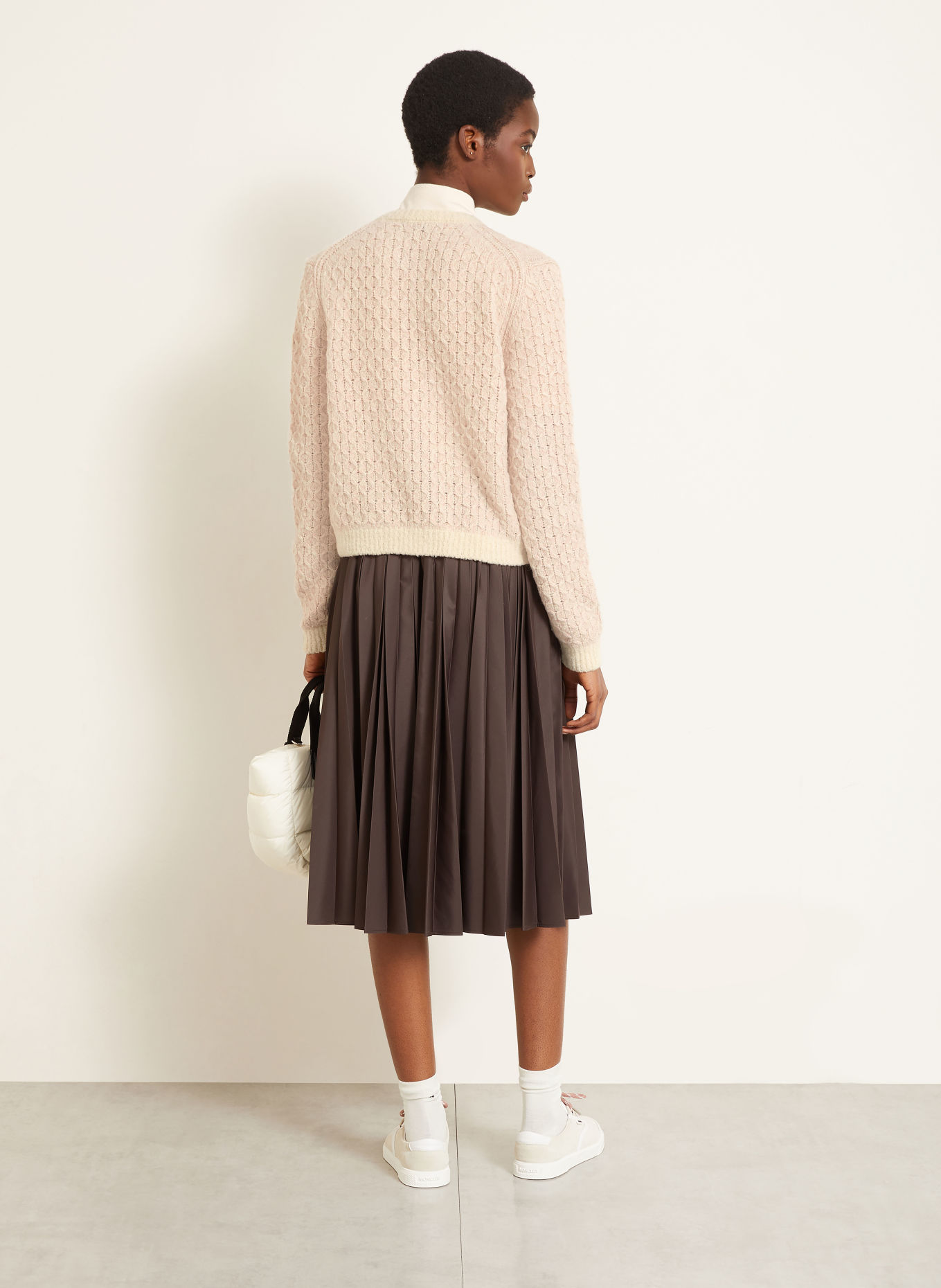 MONCLER Strickjacke: ECRU / HELLROSA