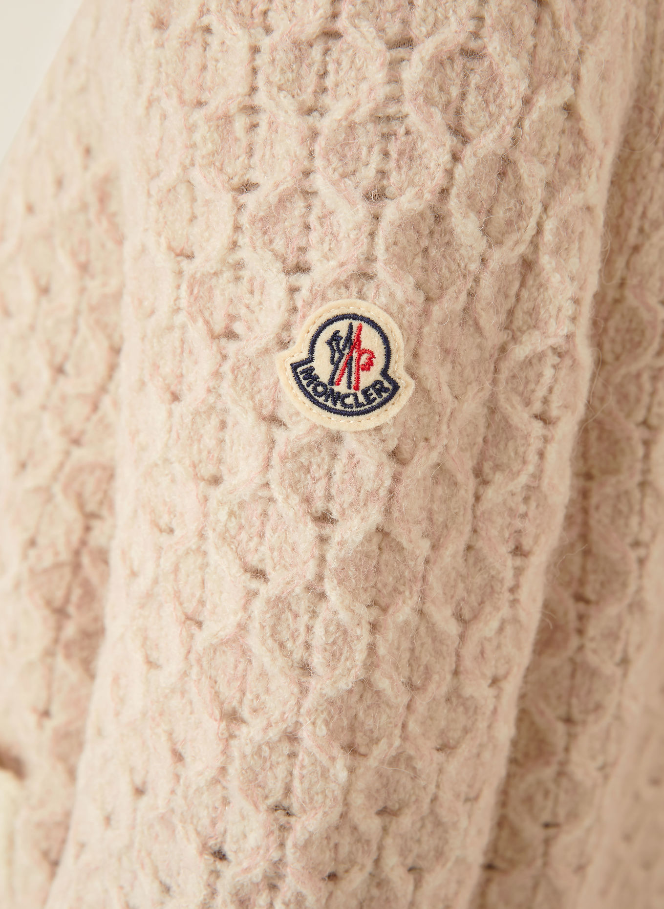 MONCLER Strickjacke: ECRU / HELLROSA
