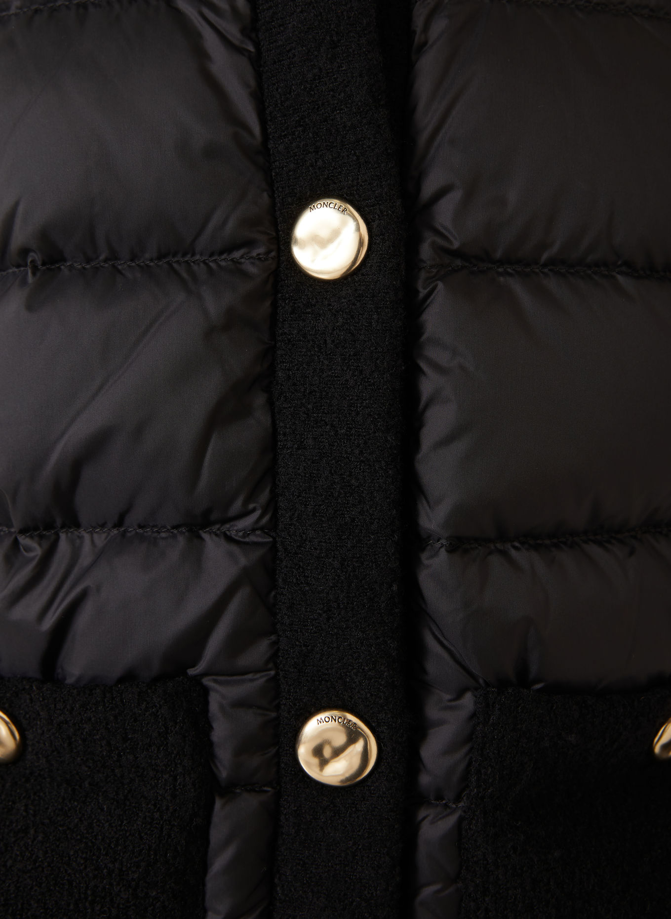 MONCLER Donsjas van gemengde materialen: ZWART