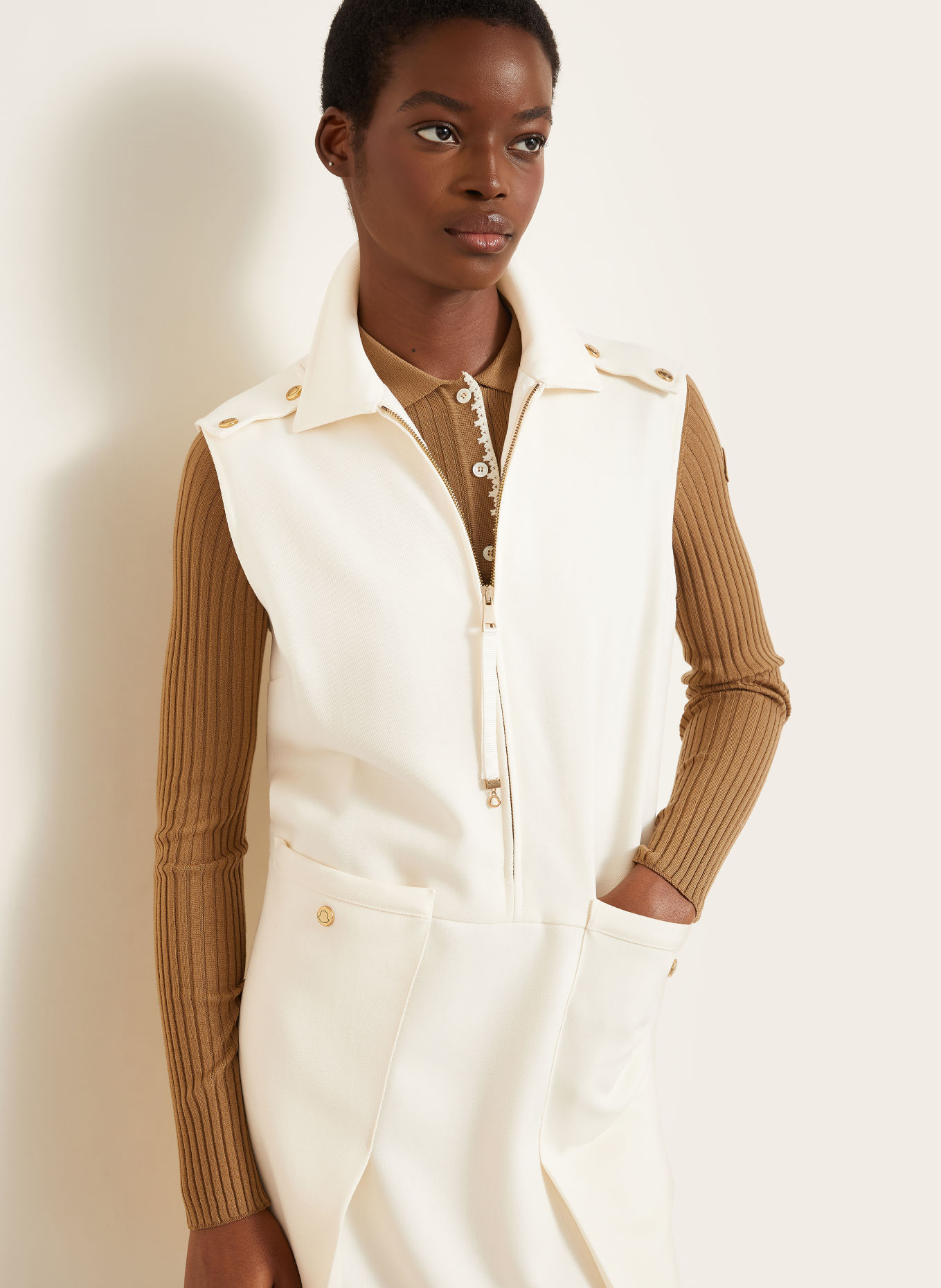 MONCLER Sheath dress: CREAM
