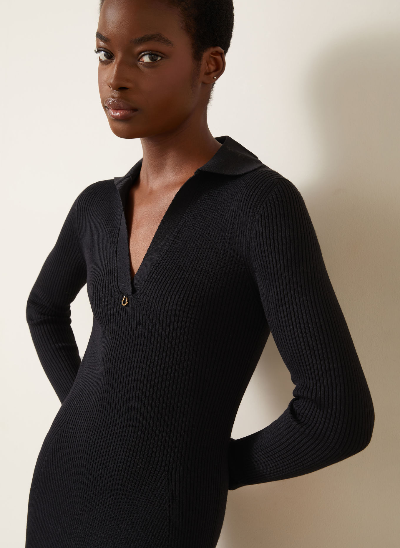 MONCLER Robe en maille: BLEU FONCÉ