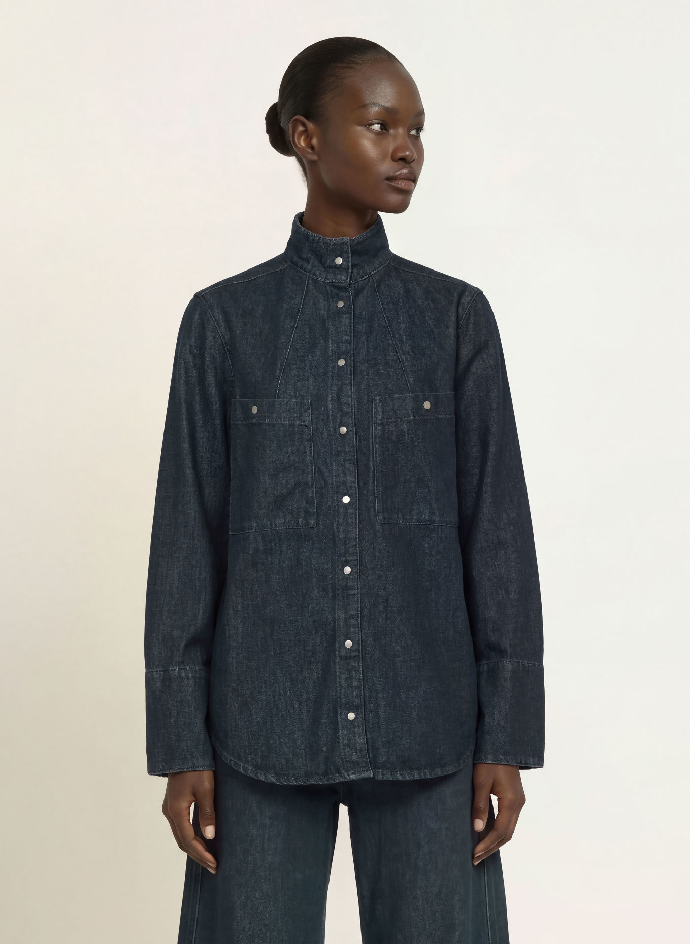soeur LESLIE Denim blouse: DARK BLUE