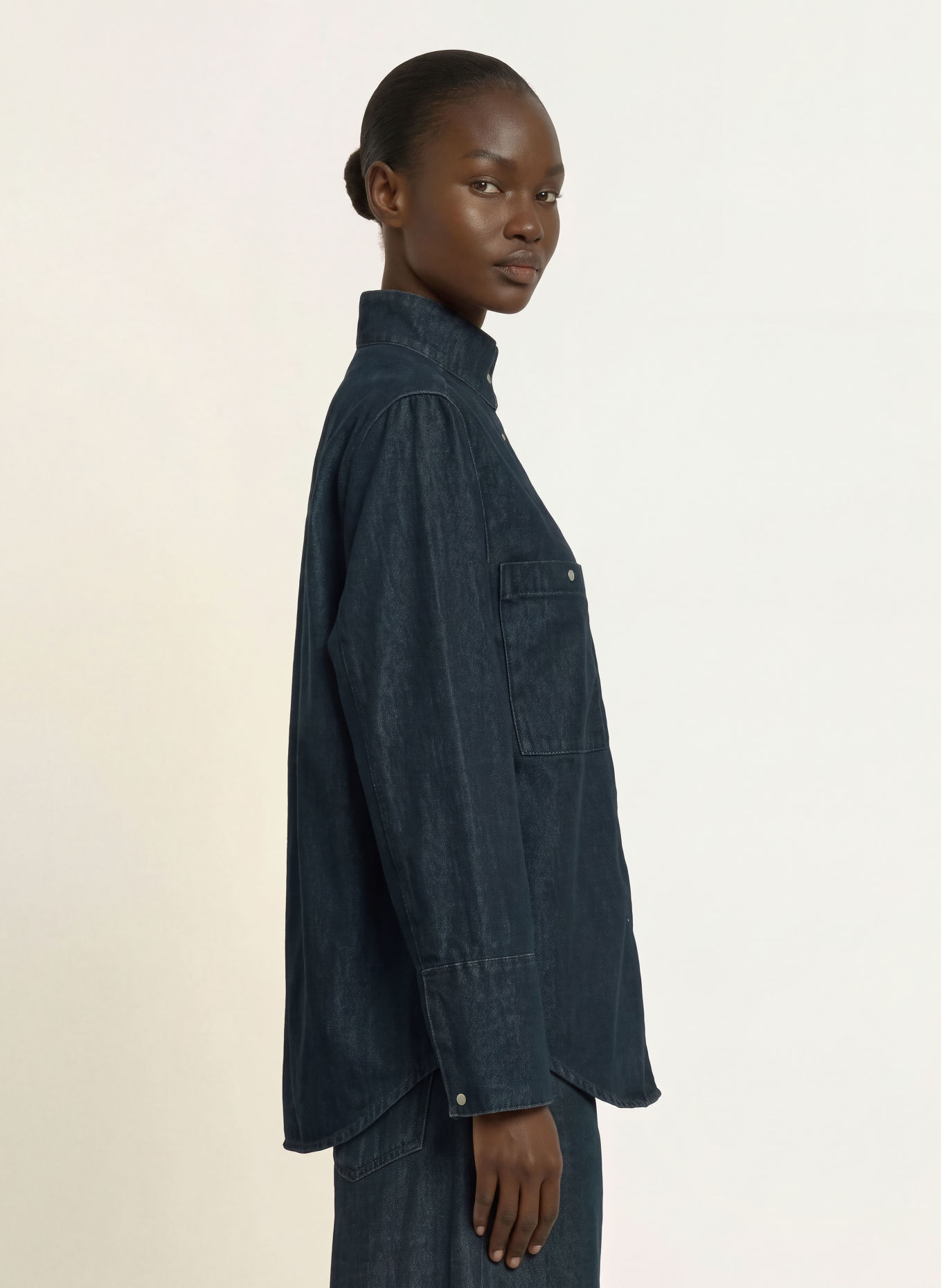 soeur LESLIE Denim blouse: DARK BLUE