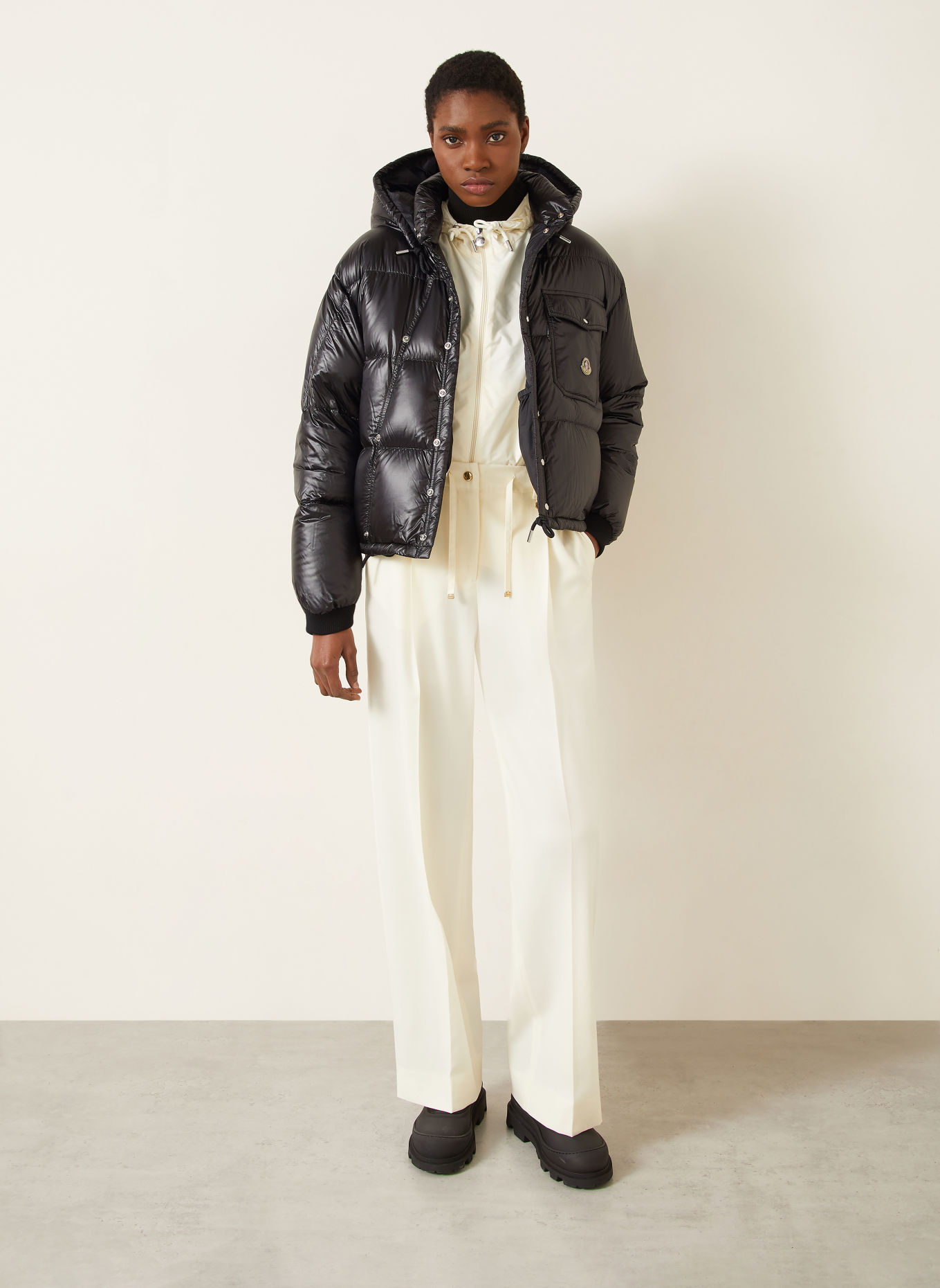 MONCLER KARAKORUM Down Jacket with Detachable Hood: BLACK