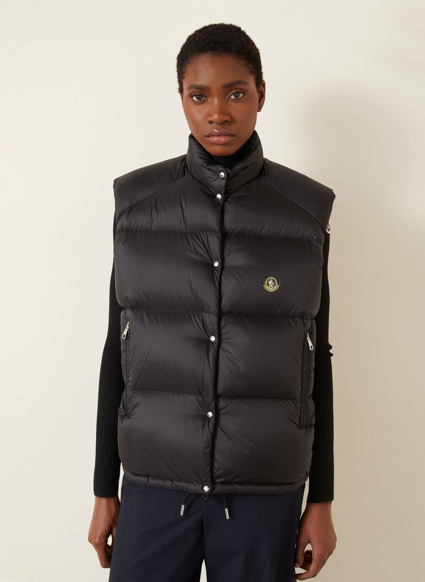 MONCLER TIBB Reversible Down Vest: BLACK