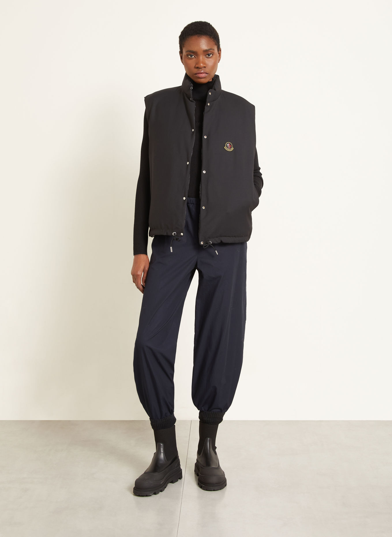 MONCLER TIBB Reversible Down Vest: BLACK