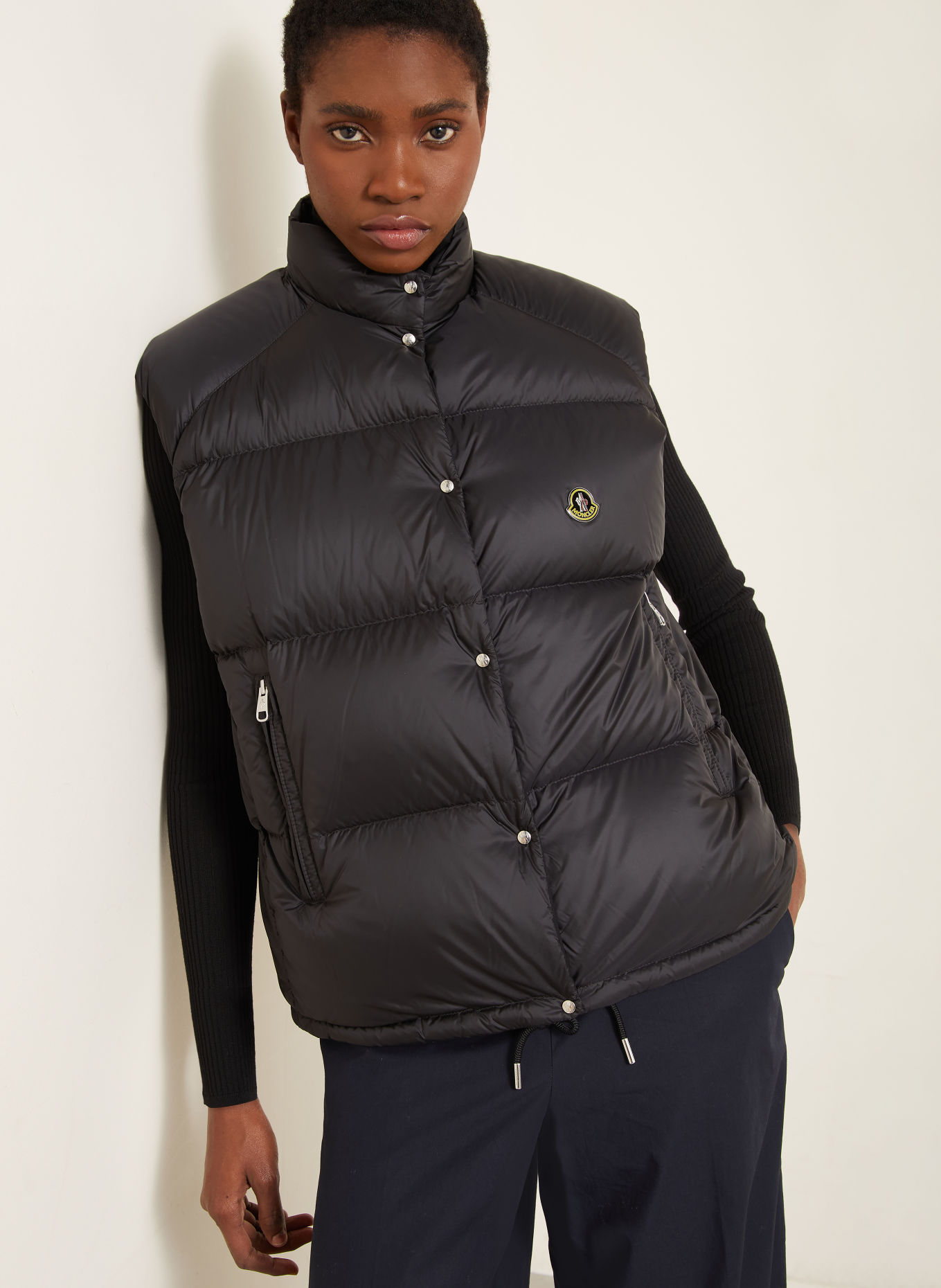 MONCLER TIBB Reversible Down Vest: BLACK