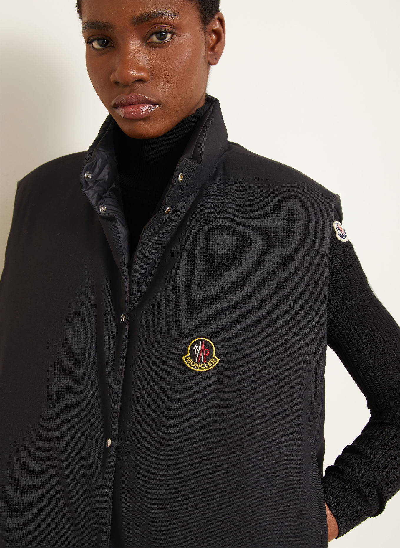 MONCLER TIBB Reversible Down Vest: BLACK