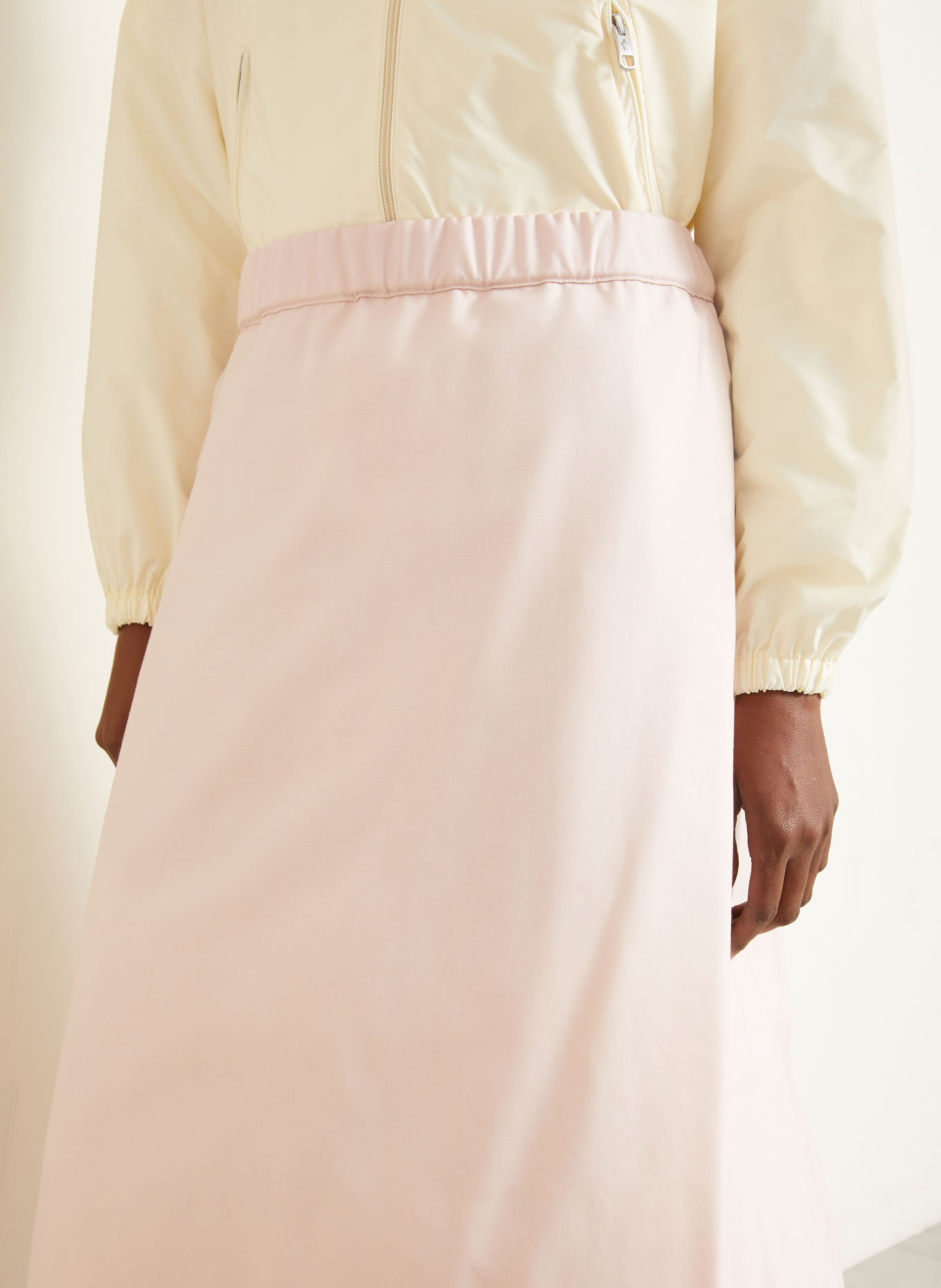 MONCLER Reversible down skirt: ROSE