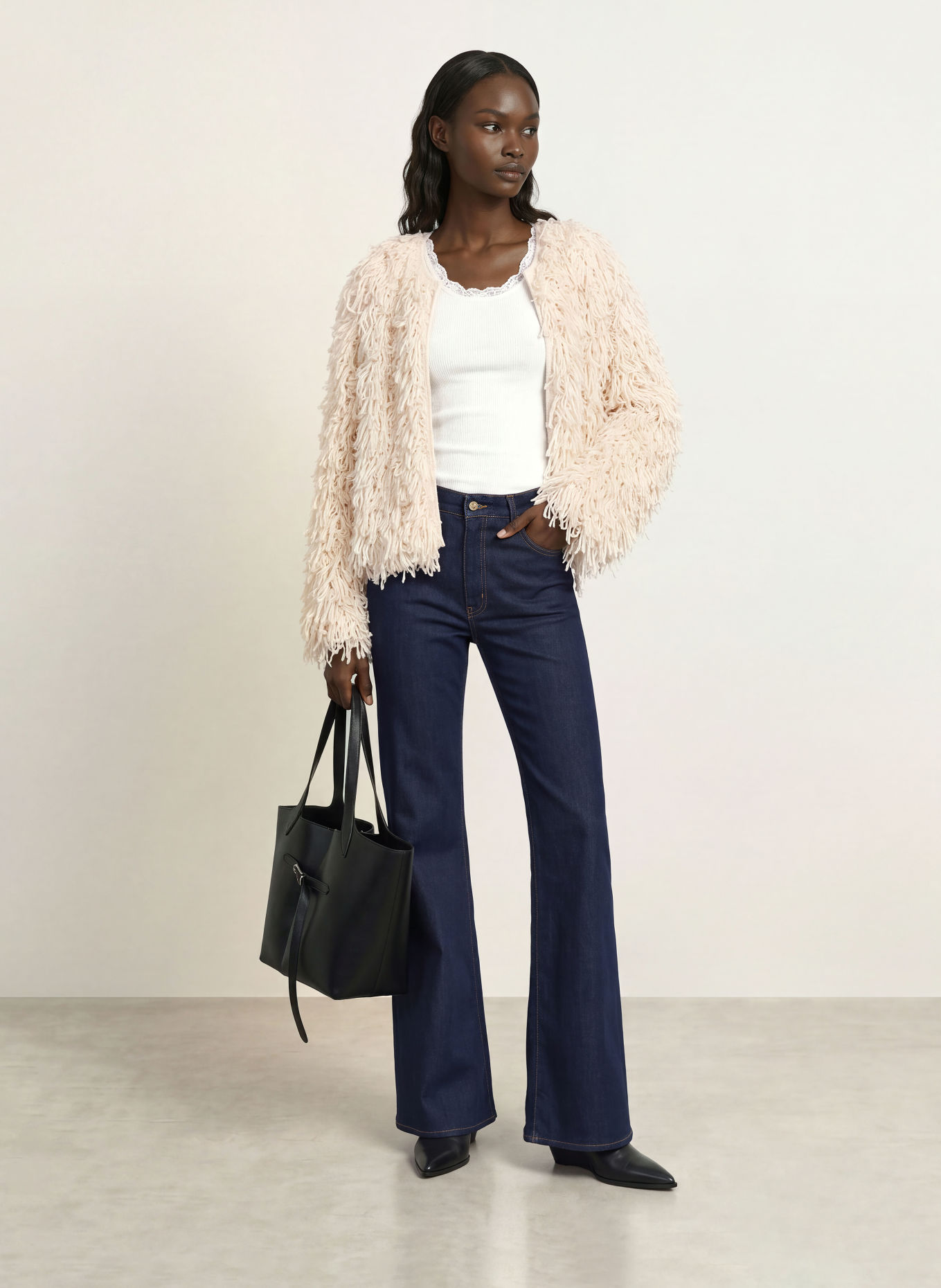 FRAME Strickjacke mit Alpaka: CREME