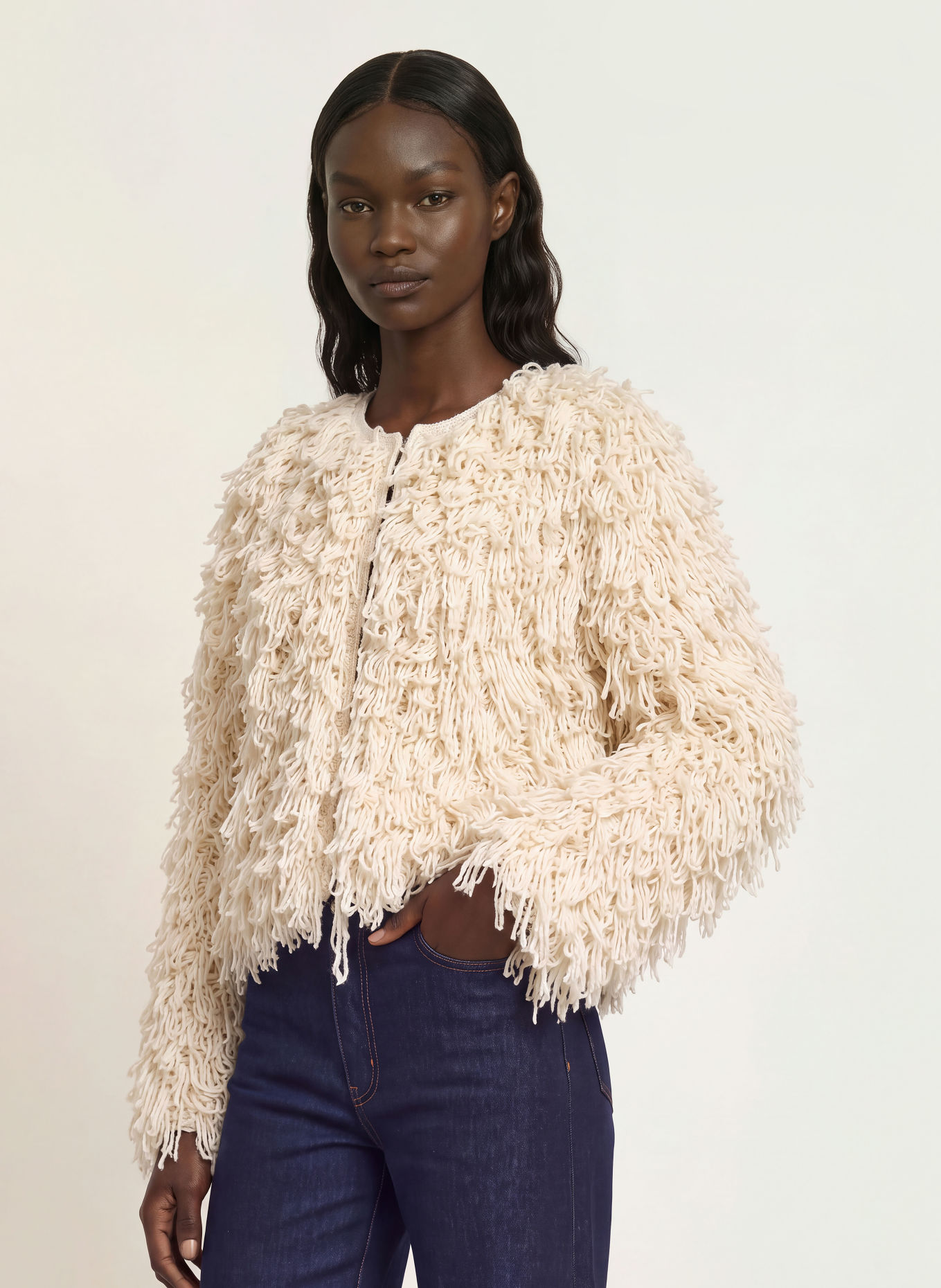 FRAME Strickjacke mit Alpaka: CREME