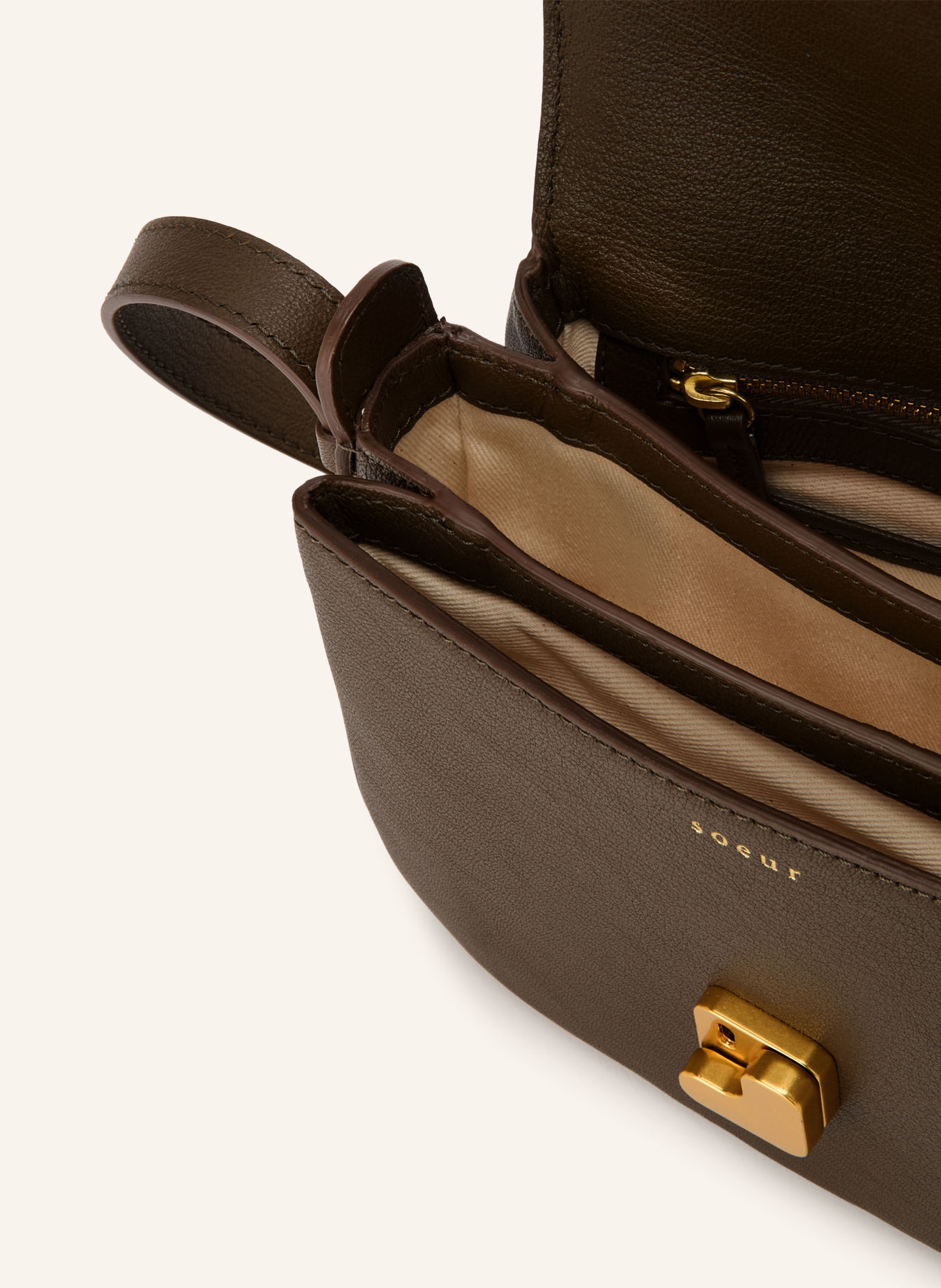 soeur  Schoudertas BELLISSIMA MINI: KAKI / GOUD