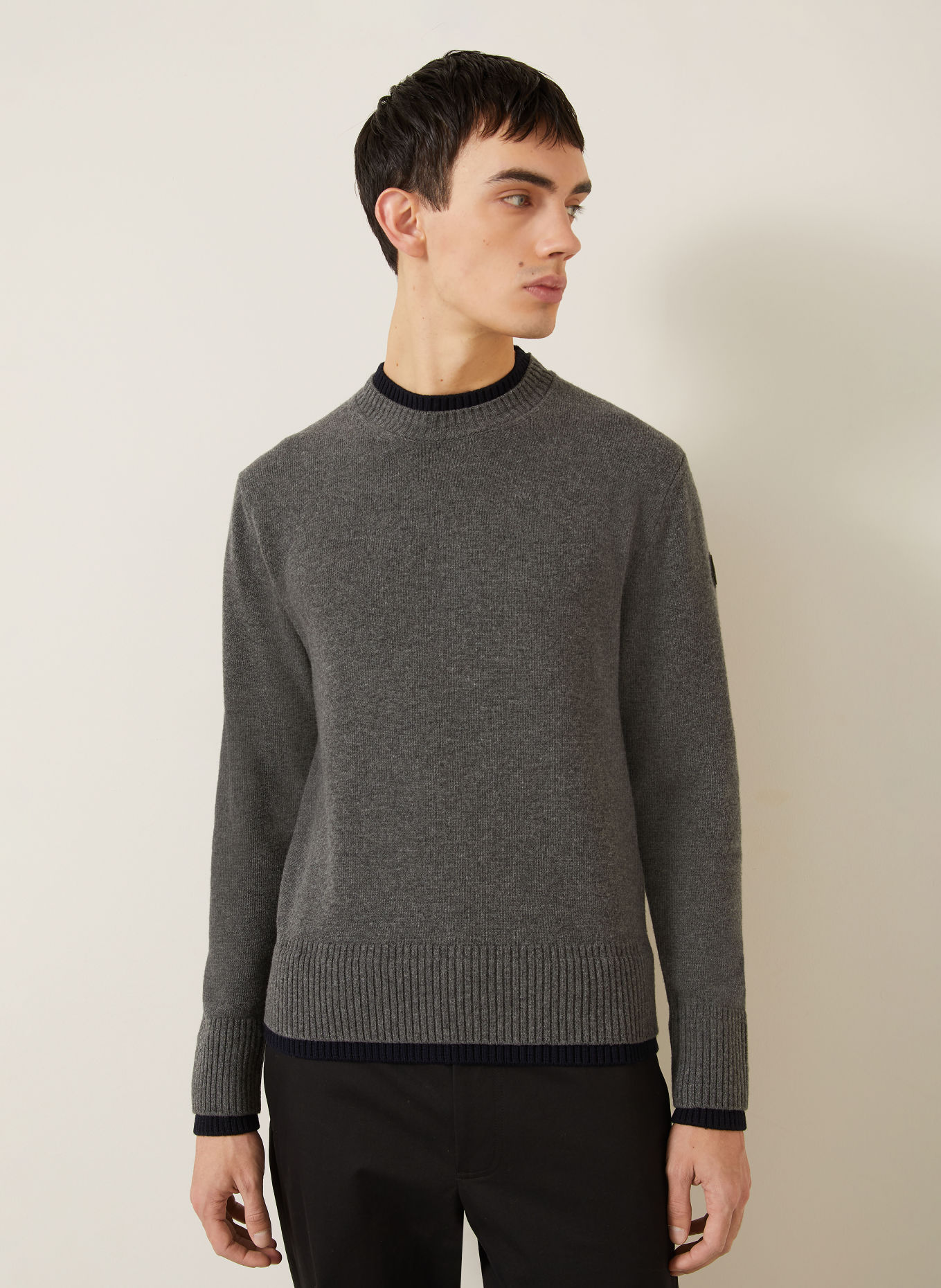 MONCLER Sweater: DARK GRAY / DARK BLUE