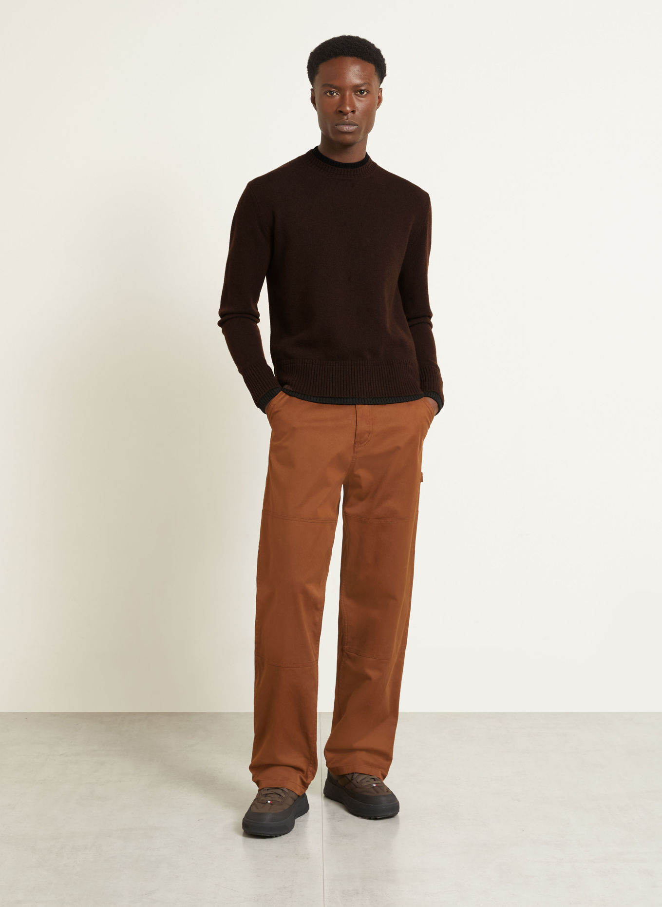 MONCLER Sweater: DARK BROWN / BLACK