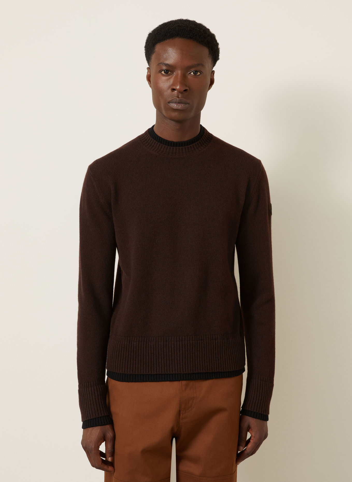 MONCLER Sweater: DARK BROWN / BLACK