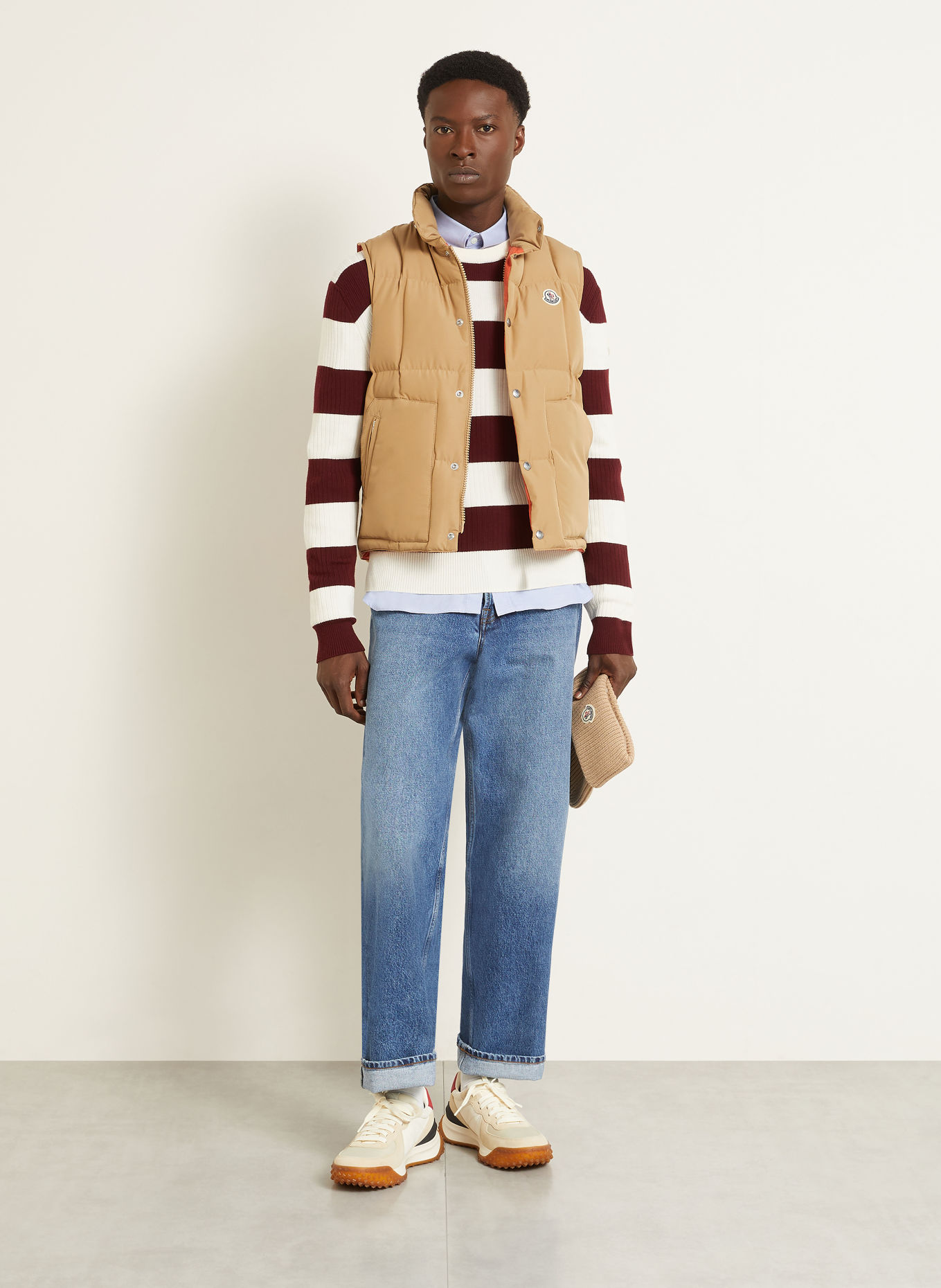 MONCLER BRUMELUNE Down vest: BEIGE