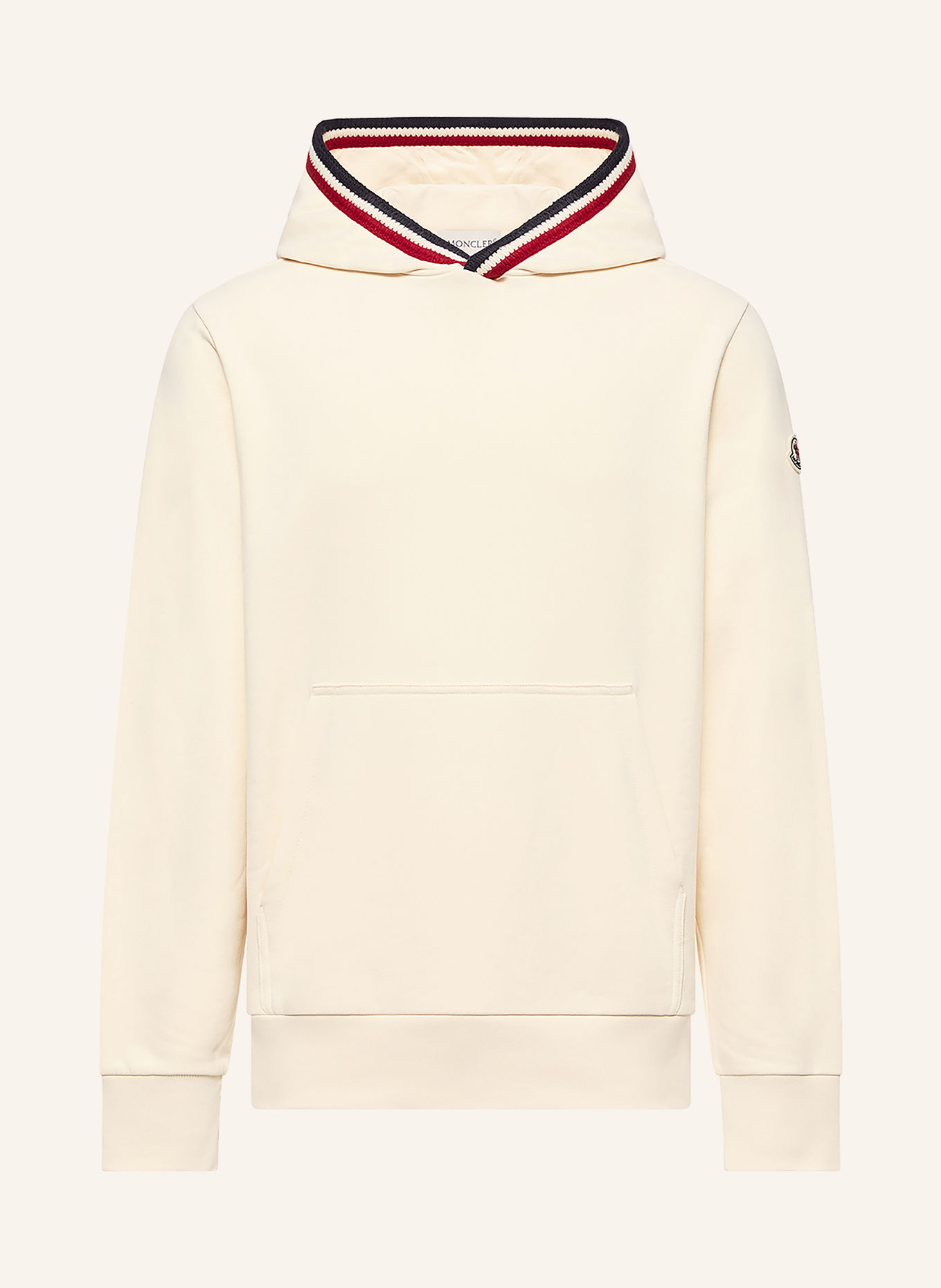 MONCLER Sweat à capuche: ÉCRU / ROUGE FONCÉ / BLEU FONCÉ